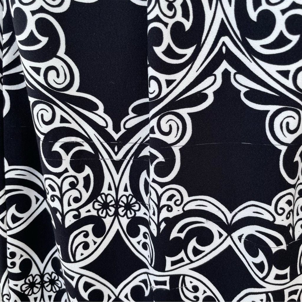 MAGGY LONDON Maggie London Black/White Scroll Print Dress Size 14 Size XL / US 12-14 / IT 48-50 - 4 Thumbnail