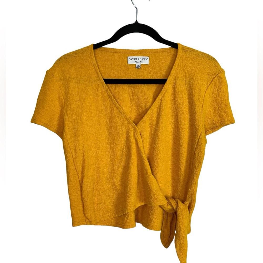 Madewell Madewell l Texutre & Thread Yellow Wrap Top XS Size XS / US 0-2 / IT 36-38 - 2 Thumbnail