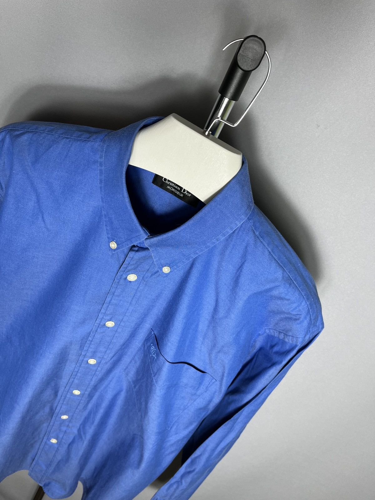 Dior Christian Dior blue shirt button down mens cotton luxury Size US L / EU 52-54 / 3 - 2 Thumbnail