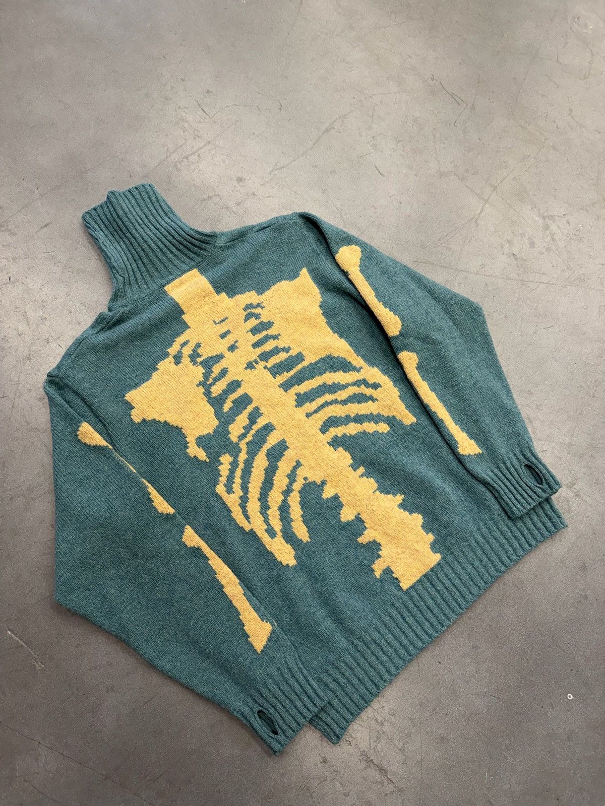 Kapital Kapital 5G Wool Bone Crewneck Sweater Saxophone Size 3/ Size US L / EU 52-54 / 3 - 4 Thumbnail