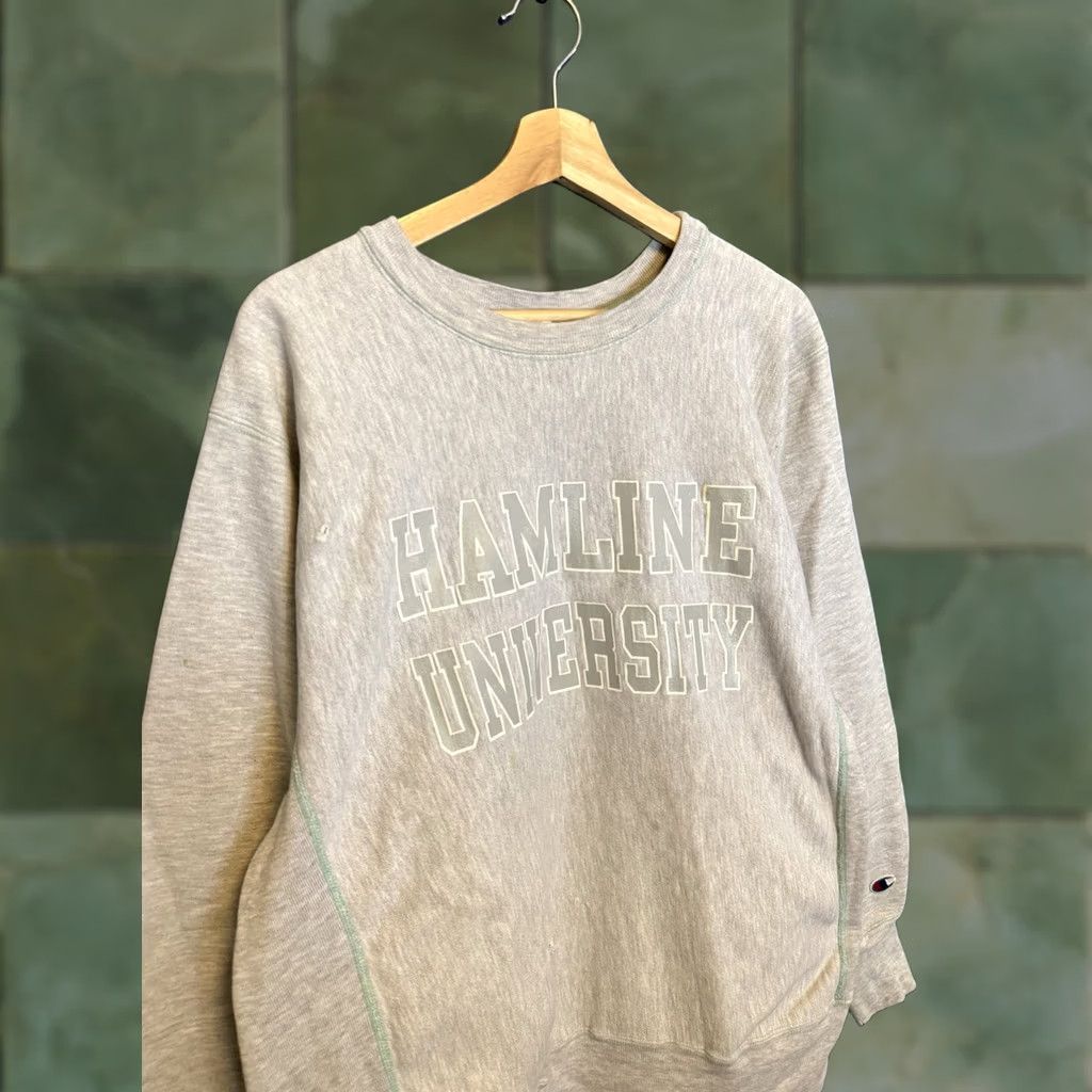 Champion VINTAGE Hamline University Gray Champion Reverse Weave Sweatshirt XL Reversible Mens Pullover 80s Size US XL / EU 56 / 4 - 1 Thumbnail