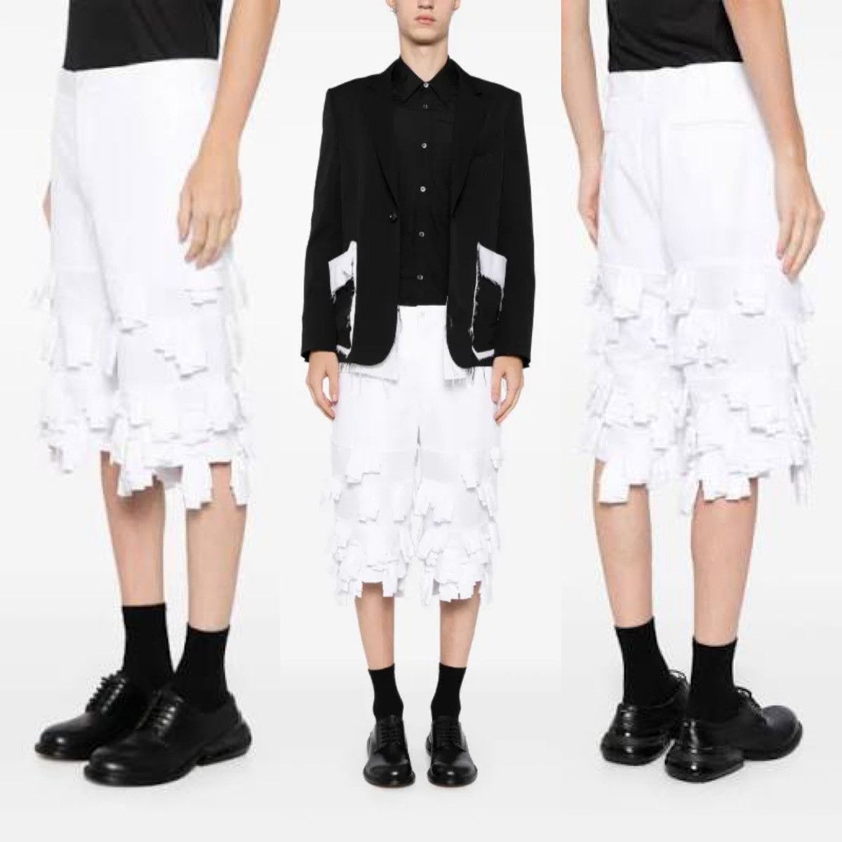 Comme des Garcons Homme Plus Comme des Garcons Homme Plus Ruffle Layer Tailor Shorts AW24 Size US 31 - 8 Thumbnail