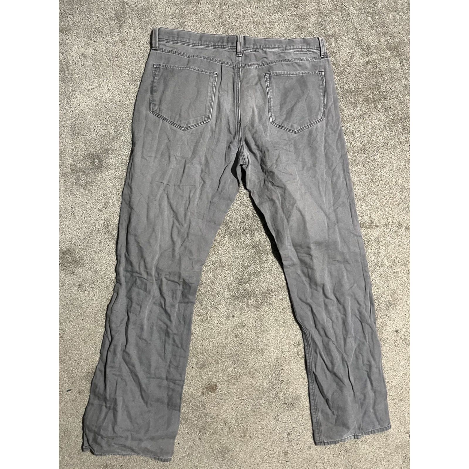Banana Republic Banana Republic Pants 33x32 Straight Fit Flat Front Cotton Gray Khakis Canvas Size US 33 - 3 Thumbnail
