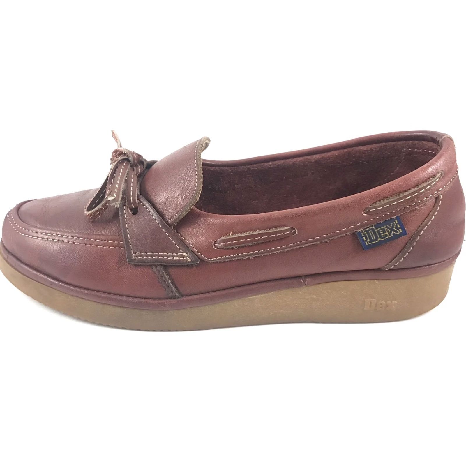 Vintage Womens Dex 467833 Size 8M Ox Blood Leather Boat Loafers Casual SlipOn Shoes-96 (This is a slight variation of the original title.) Size US 8 / IT 38 - 5 Thumbnail