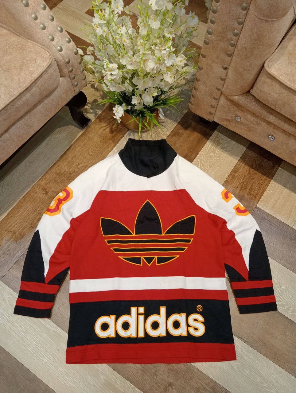 Adidas VINTAGE ADIDAS TREFOIL BIG LOGO BLEND SWEATSHIRT Size US L / EU 52-54 / 3 - 1 Thumbnail