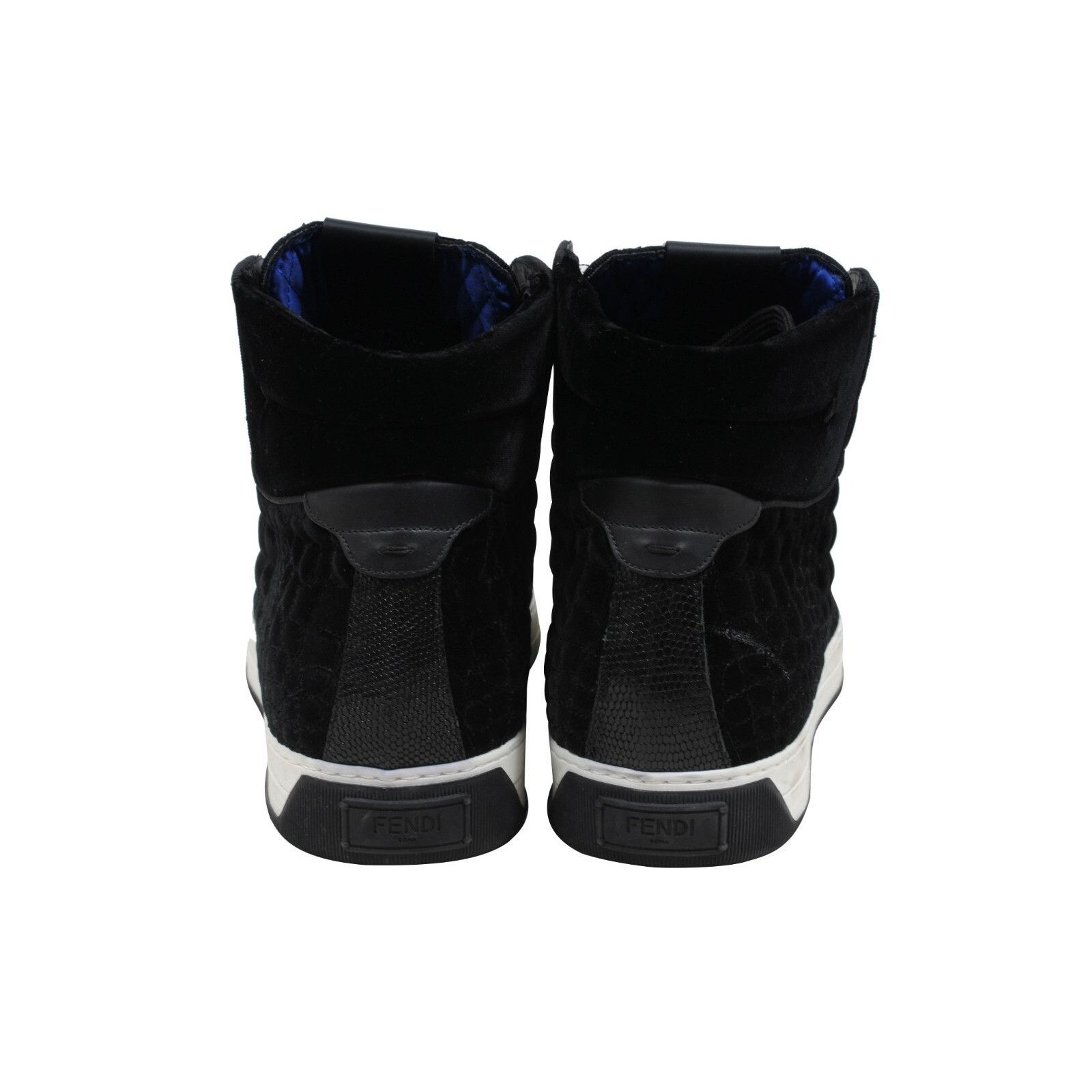 Fendi High Top Sneaker Black Velour Croc Stamped Ru Size US 12 / EU 45 - 6 Thumbnail