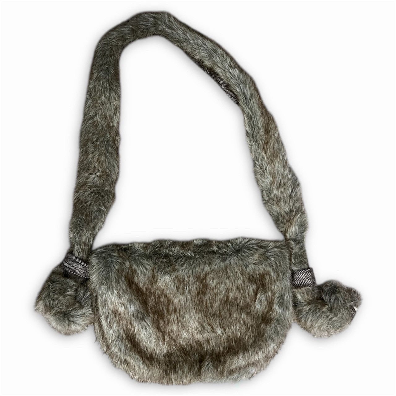 Ne-Net Ne-net Brown Fluffy Faux Fur Shoulder Bag Size ONE SIZE - 1 Thumbnail