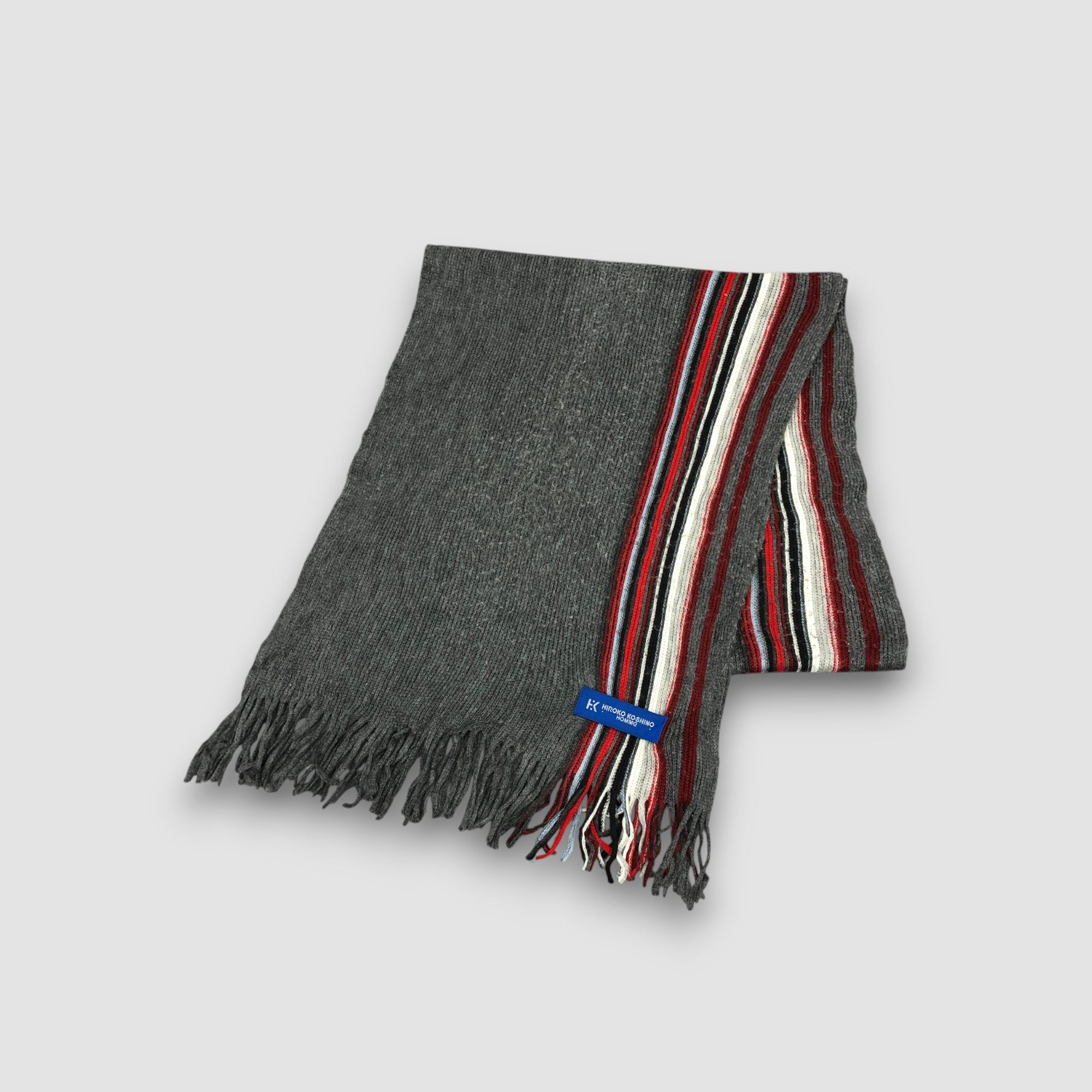 Hiroko Koshino Homme Vintage Hiroko Koshino Scarf Muffler Knit Wool Scarves Size ONE SIZE - 2 Thumbnail