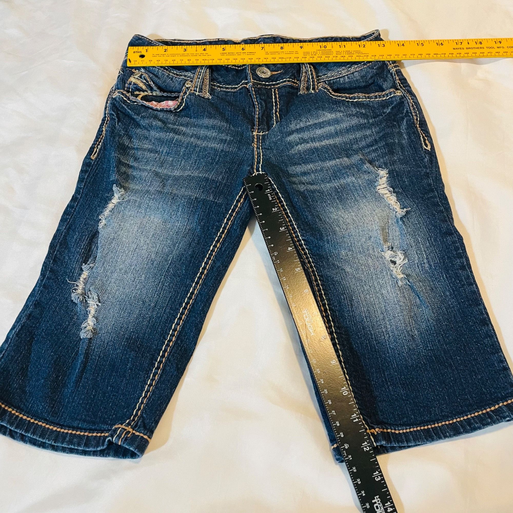 Other Amethyst Womens Distressed Jean Shorts Size 5 Blue Denim Size 27" / US 4 / IT 40 - 7 Thumbnail