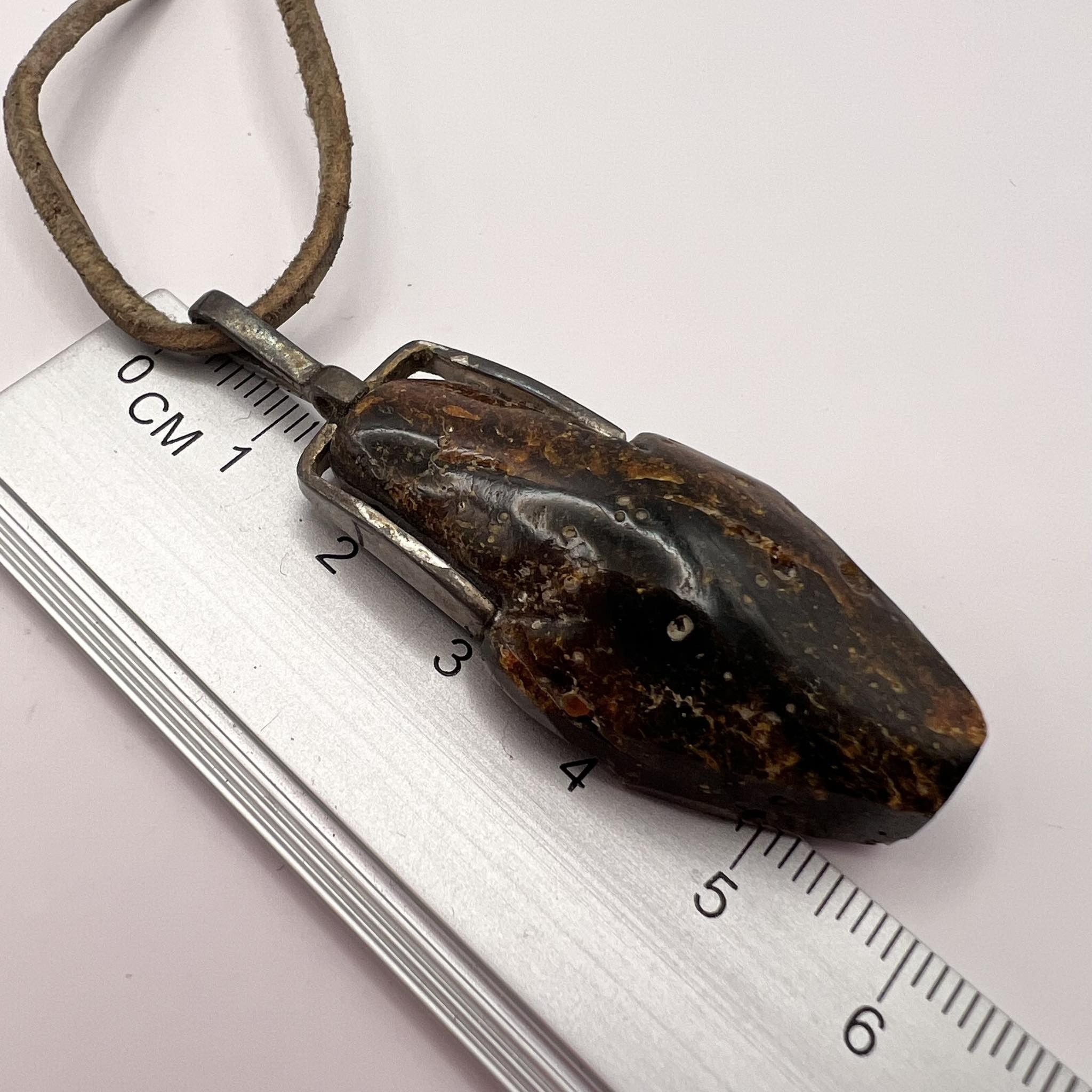 Vintage Natural Baltic AmberVintage Pendant Black Leather Necklace Size ONE SIZE - 3 Thumbnail