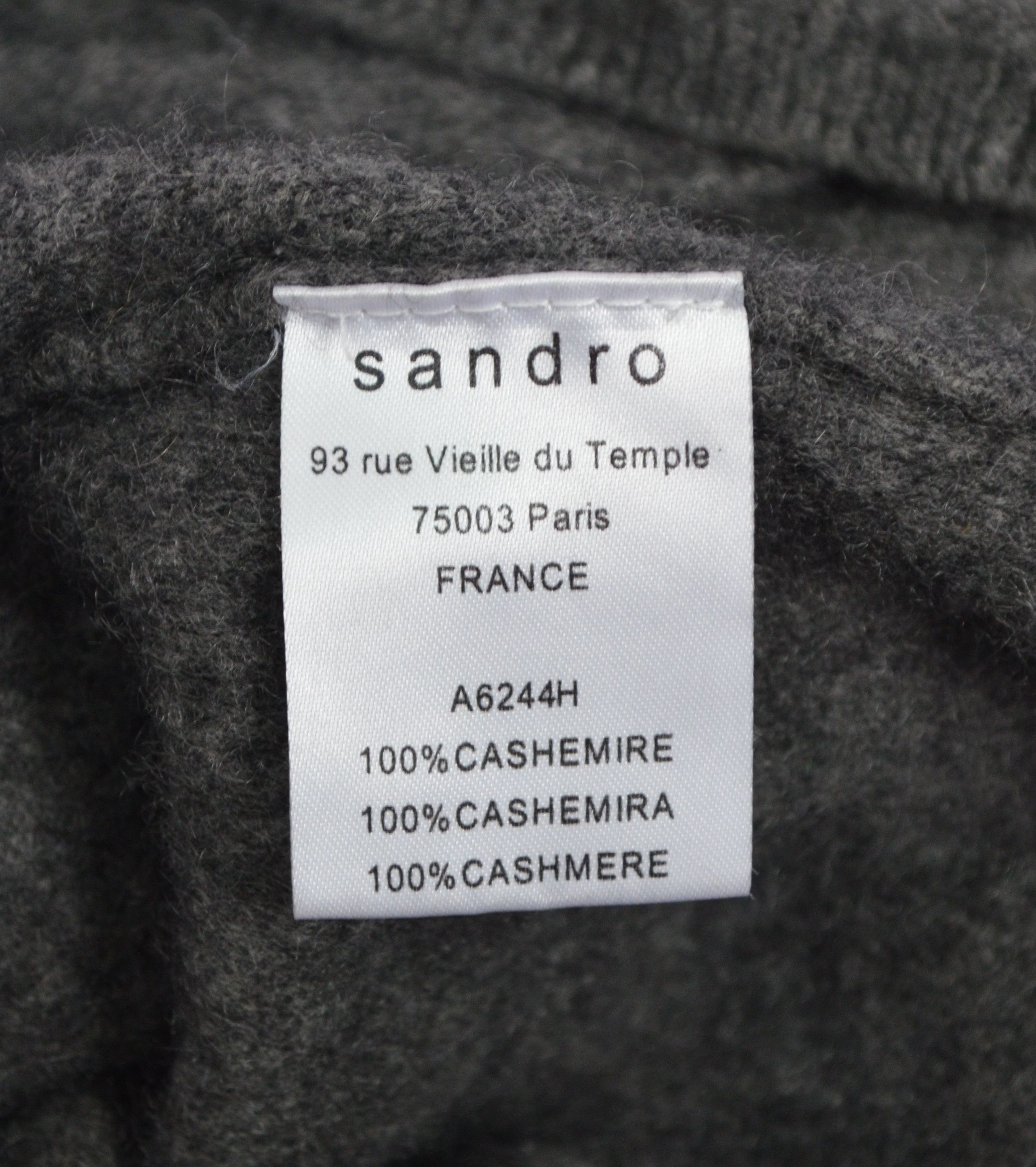 Sandro Beautiful Sandro Grey 100% Cashmere Knit Jumper Sweater Size S / US 4 / IT 40 - 11 Thumbnail