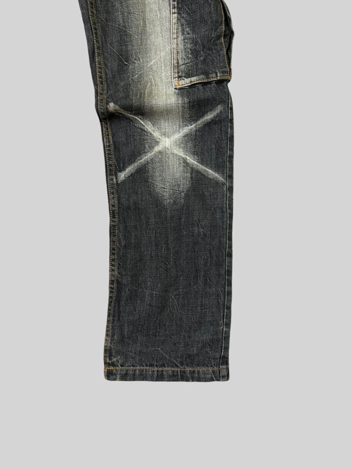 If Six Was Nine VOMANIE MULTI POCKET ACID WASH STYLE CARGO DENIM Size US 31 - 7 Thumbnail