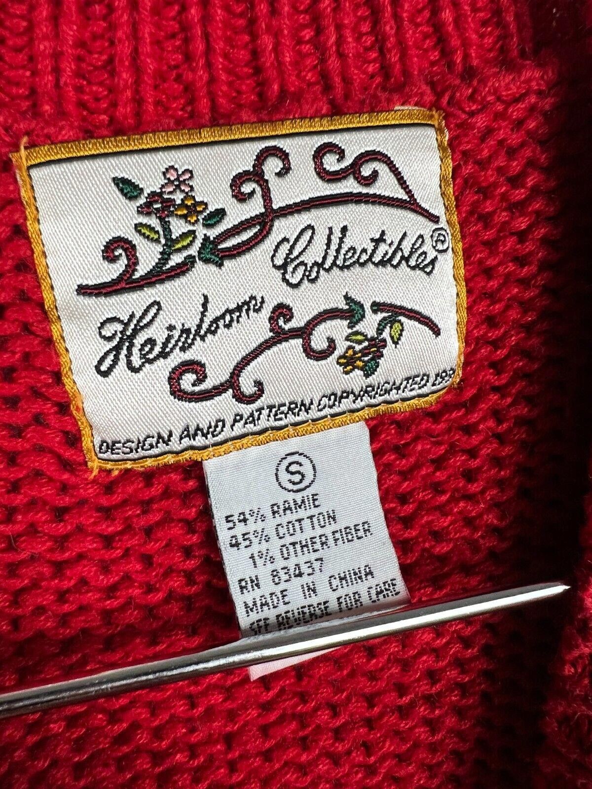 Designer Heirloom Collectibles Women's Red Cardigan Sweater S-M Size M / US 6-8 / IT 42-44 - 5 Thumbnail