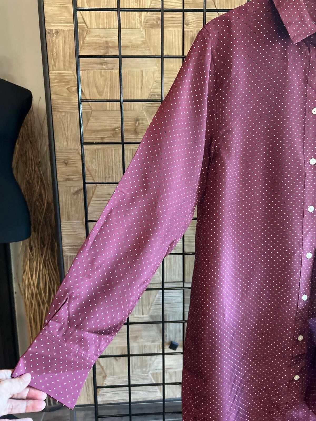 Designer NWT Thakoon Shirt Dress Large Maroon Small Silk Oversized Size S / US 4 / IT 40 - 5 Thumbnail