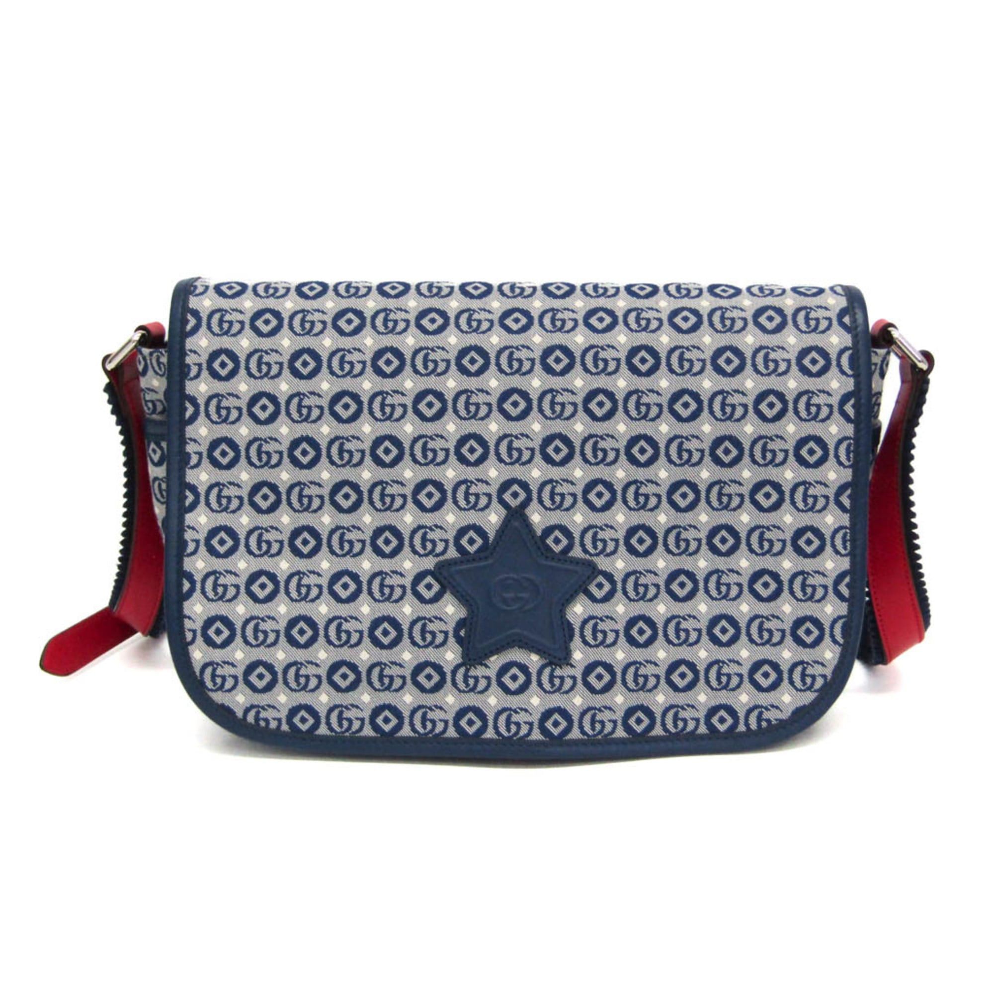 Gucci Gucci Children Interlocking G 664143 Boys,Girls Canvas,Leather Shoulder Bag Blue,Red Color Size ONE SIZE - 1 Thumbnail