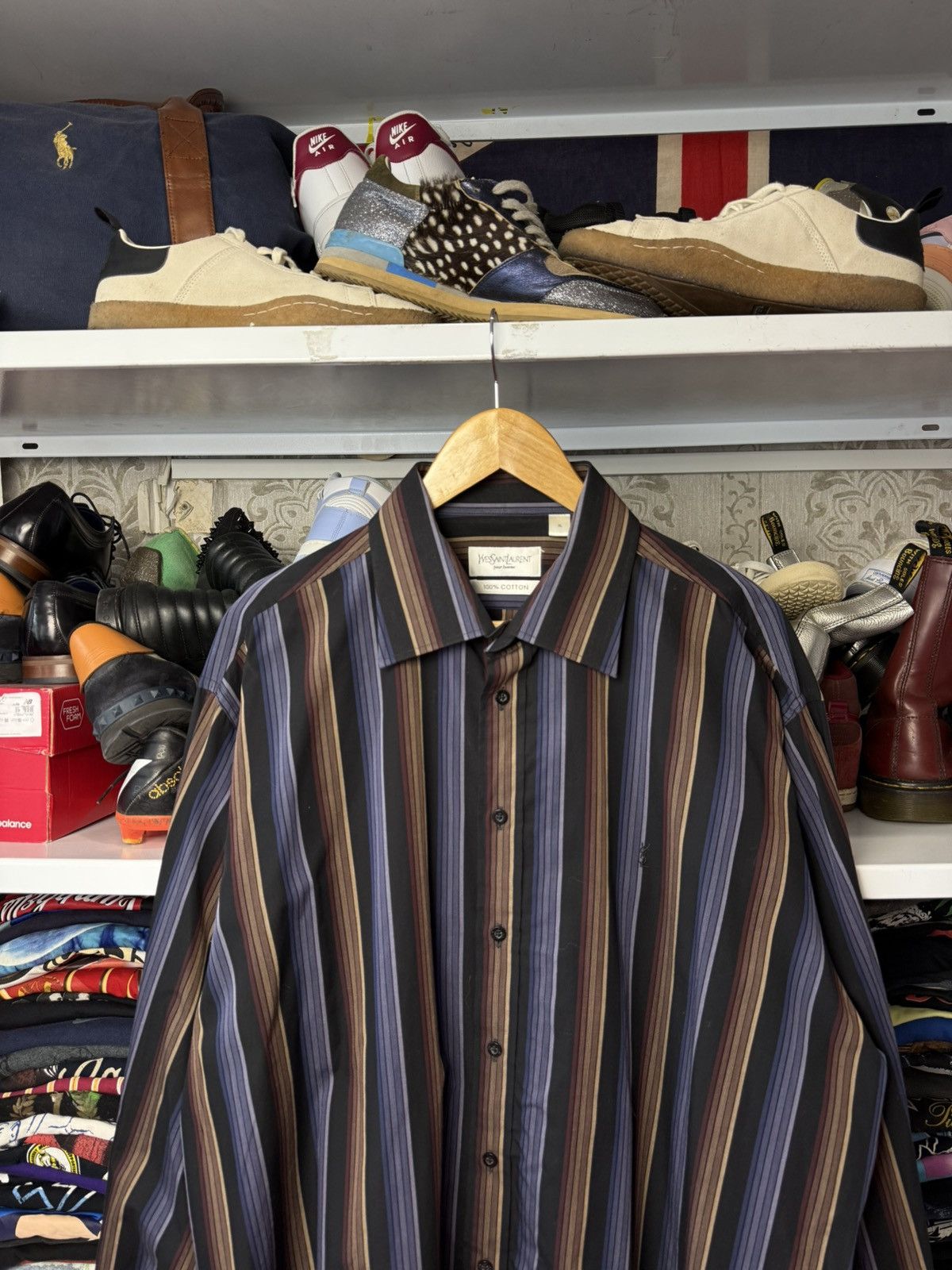 Vintage Yves Saint Laurent Classic Wedding Shirt with Cufflinks Size US XL / EU 56 / 4 - 2 Thumbnail