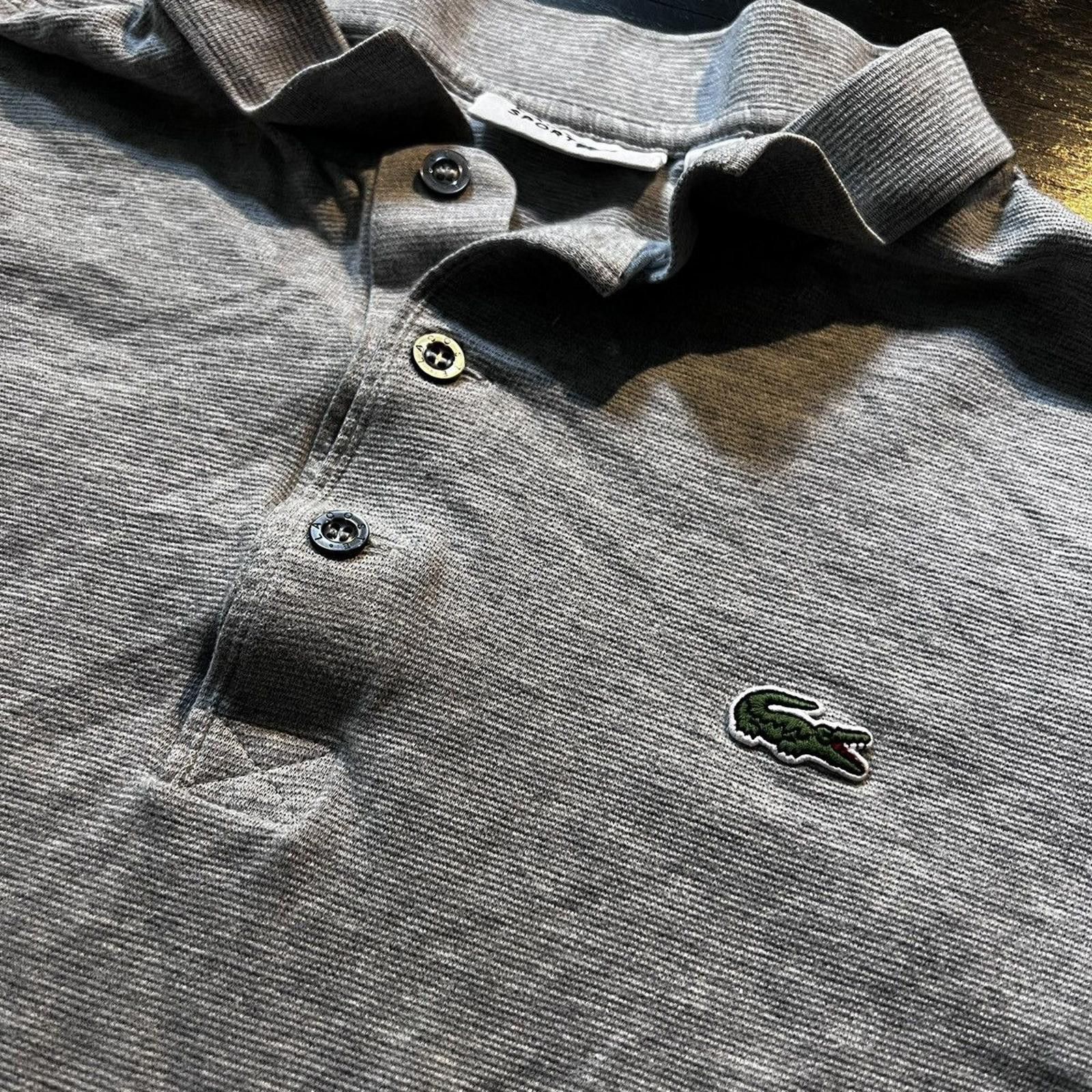 Lacoste × Vintage Grey Lacoste Cotton Polo Size US M / EU 48-50 / 2 - 2 Thumbnail