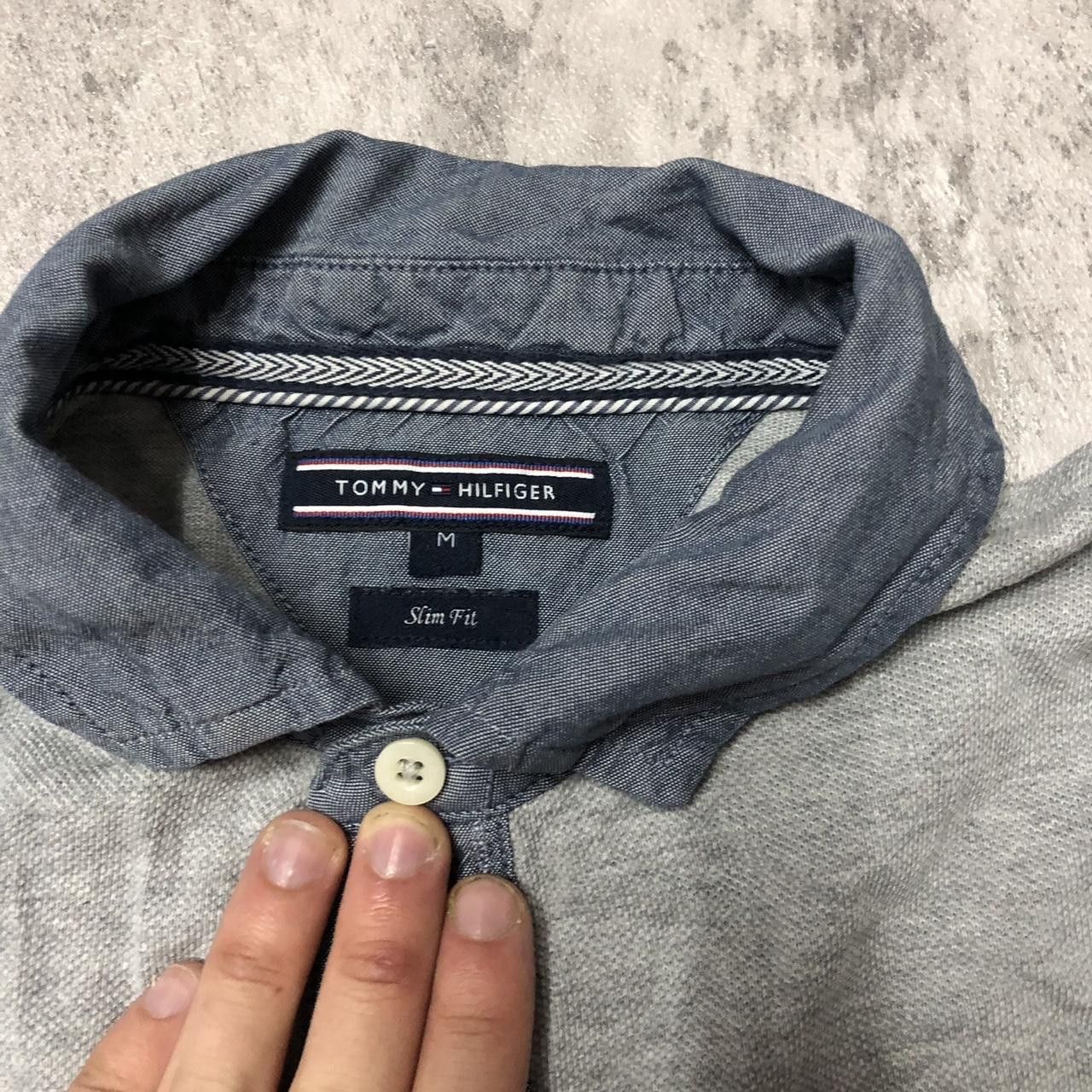 Tommy Hilfiger Grey Tommy Hilfiger polo shirt with navy blue collar #preppy Size US M / EU 48-50 / 2 - 3 Thumbnail
