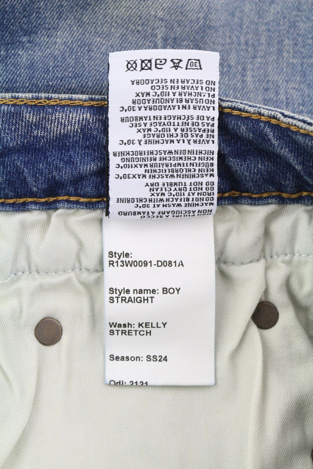 R13 BOY STRAIGHT 26 Cropped Ankle Length Blue Kelly 84453 Size 26" / US 2 / IT 38 - 10 Thumbnail