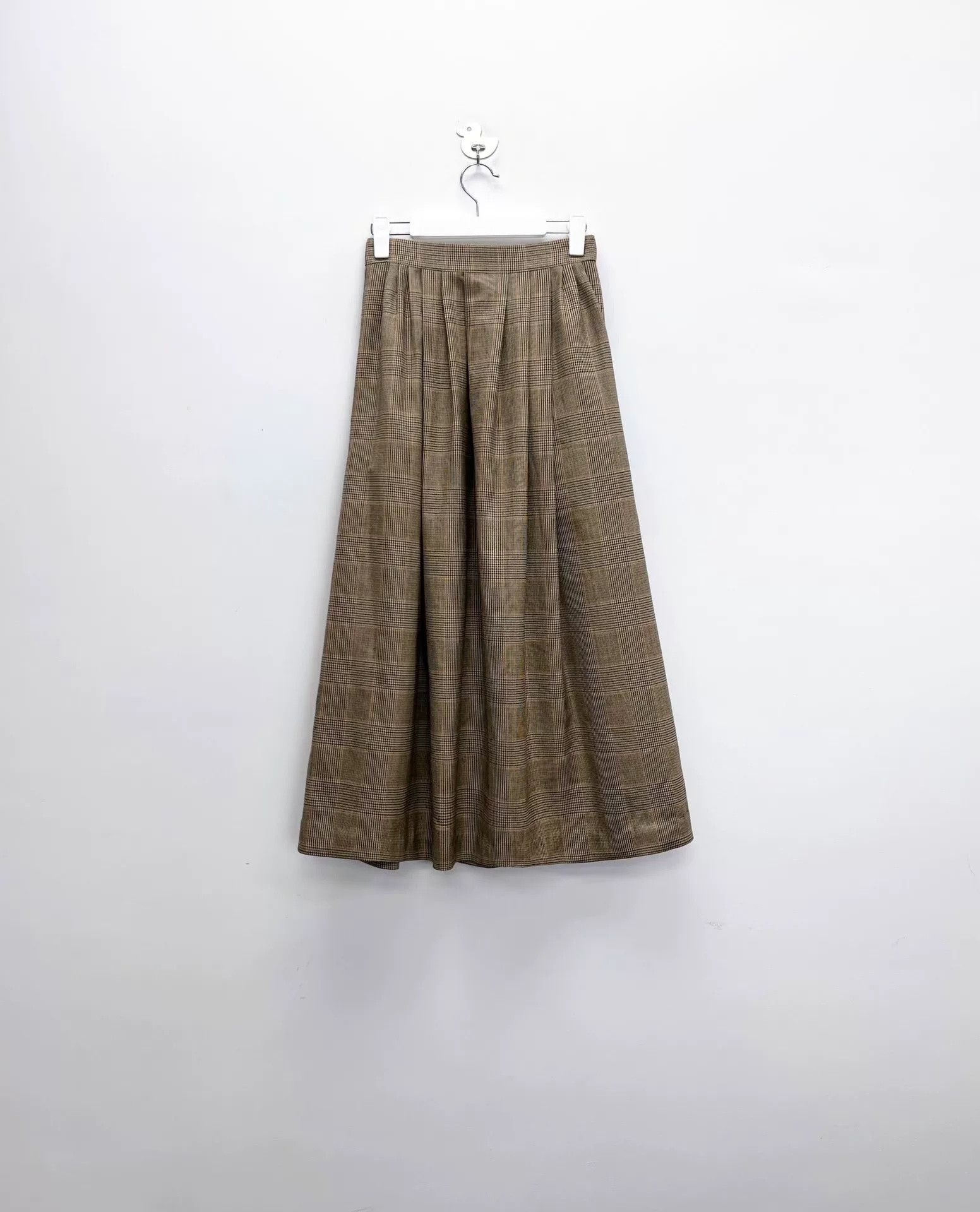 Celine Celine Wales Check Triomphe Gold Buckle Wool Skirt Size US S / EU 44-46 / 1 - 2 Thumbnail