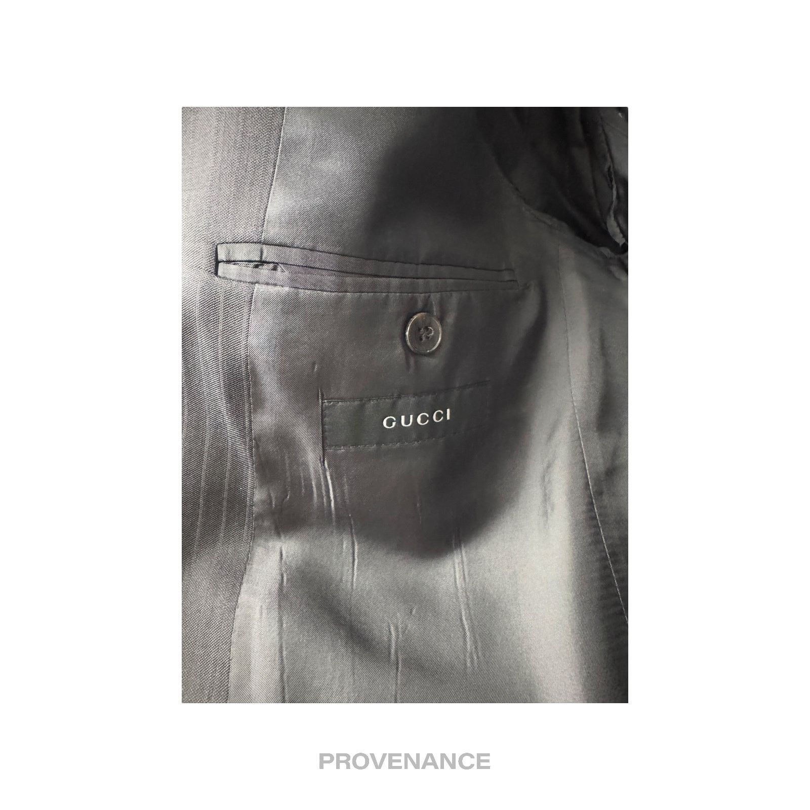 Gucci 🔴 Gucci Jacket Coat Blazer - Shadow Stripe Peak 50R 40R Size 40R - 7 Thumbnail