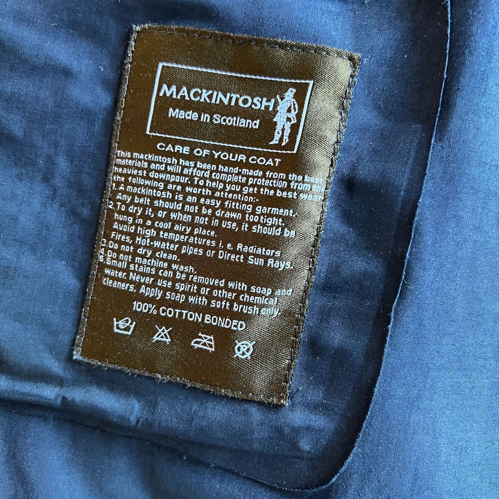 Mackintosh Mackintosh Scotland Men's Navy Bonded Cotton Raincoat S Size US S / EU 44-46 / 1 - 5 Thumbnail