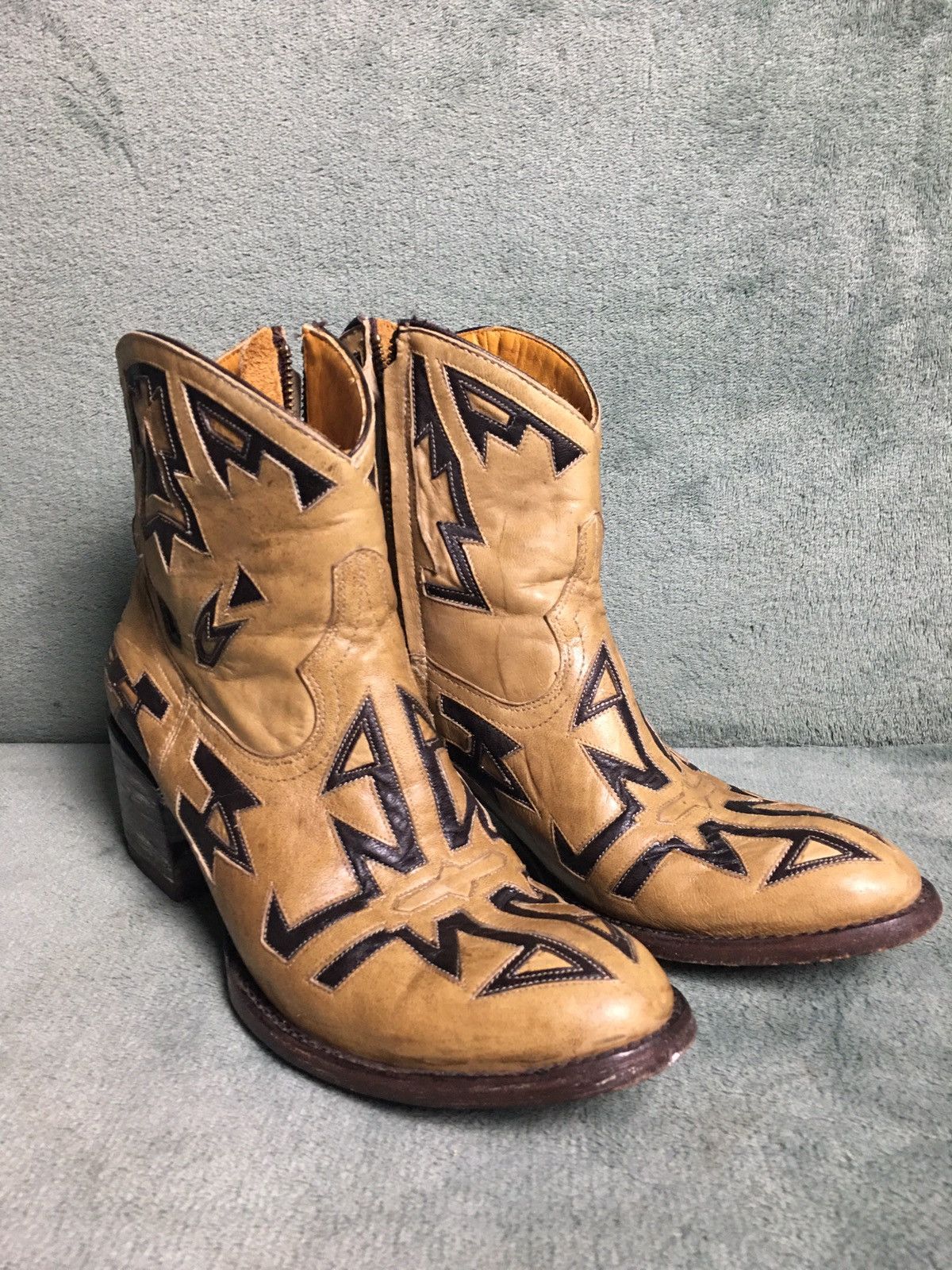 Handmade × Old Gringo Old Gringo Mexicana Brown Embroidered Ankle Boots EU38 US8 Size US 8 / IT 38 - 2 Thumbnail