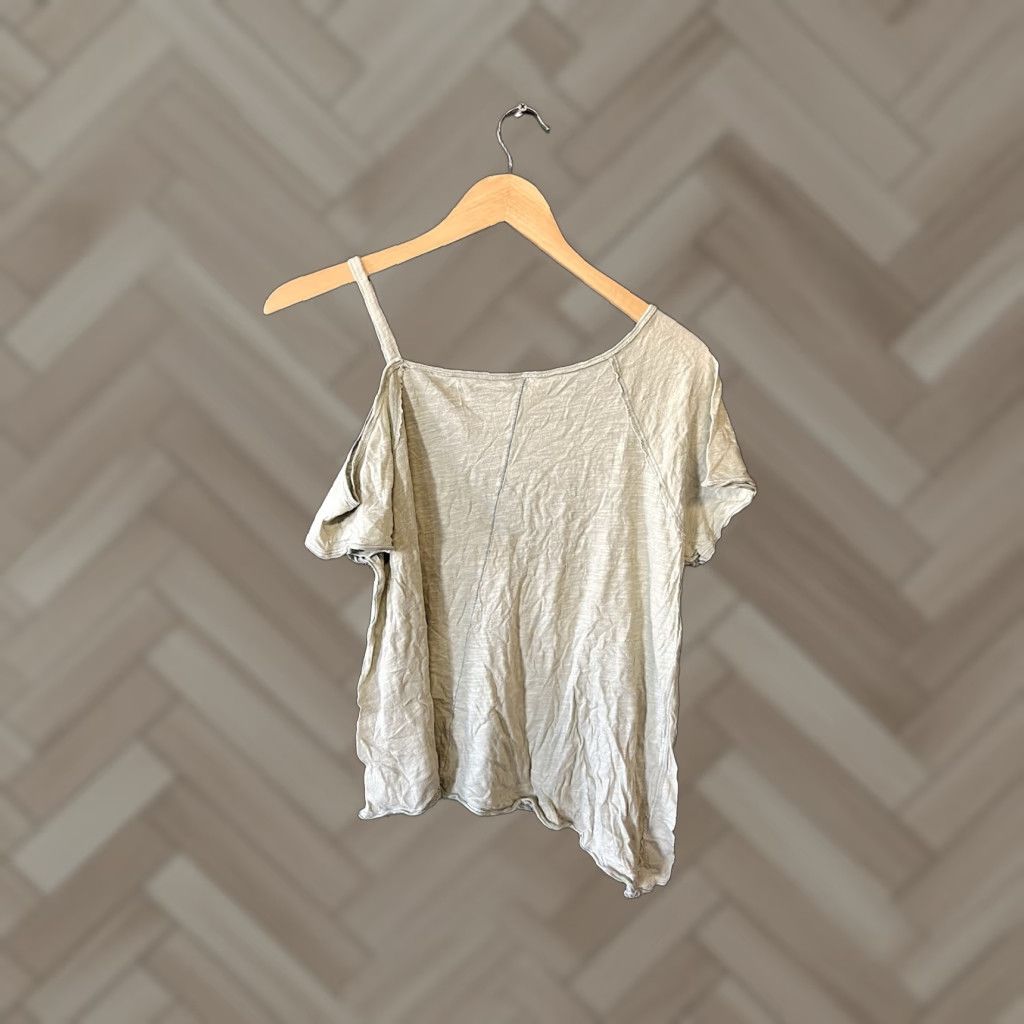 Vintage We The Free Womens Off the Shoulder T-Shirt XS Green Short Sleeve Size XS Size XS / US 0-2 / IT 36-38 - 1 Thumbnail