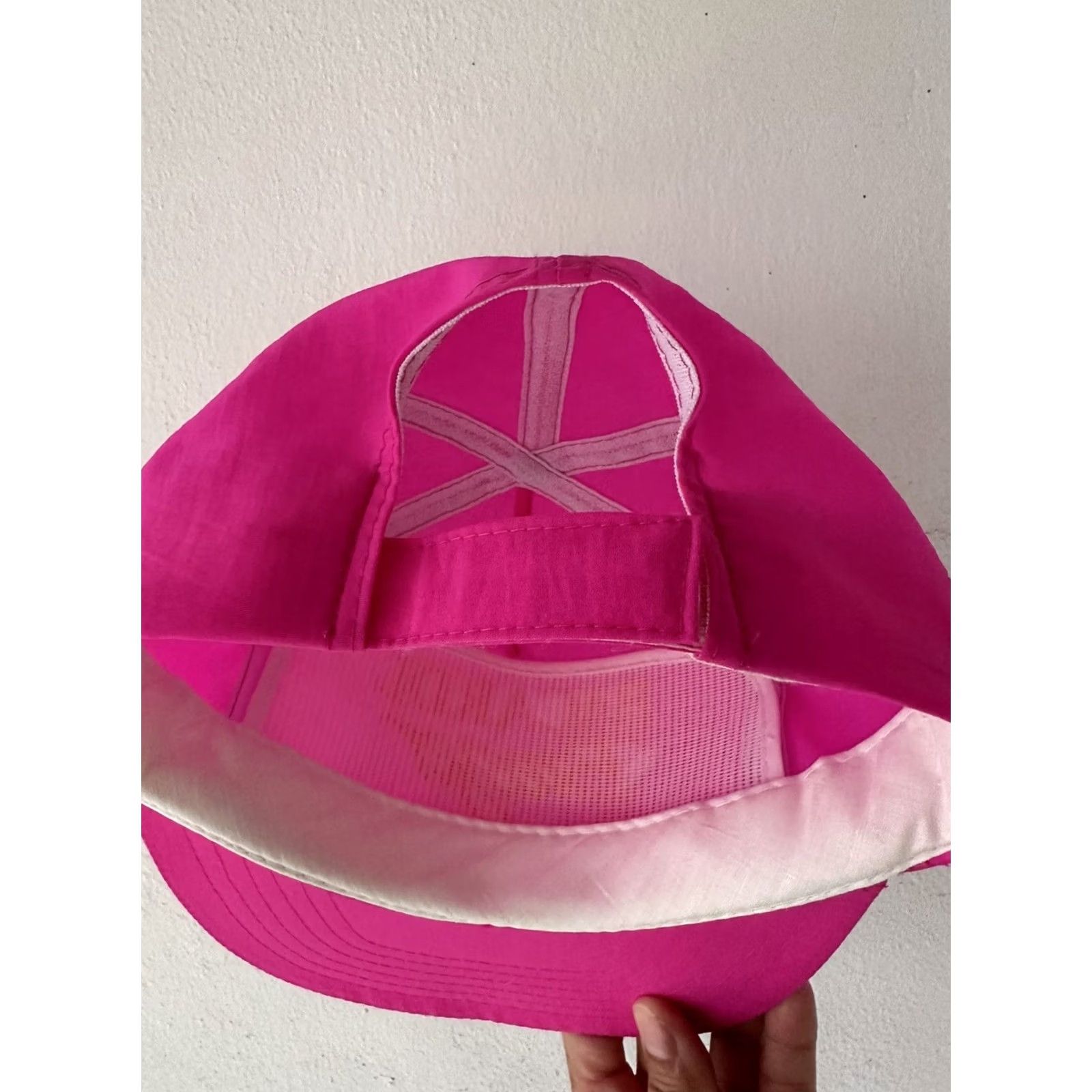 Pinko VINTAGE Bacardi Breathable Adjustable Snapback Hat Men Orange 90s Casual Lightweight Nylon Neon Pink Pattern Solid Size ONE SIZE - 5 Thumbnail