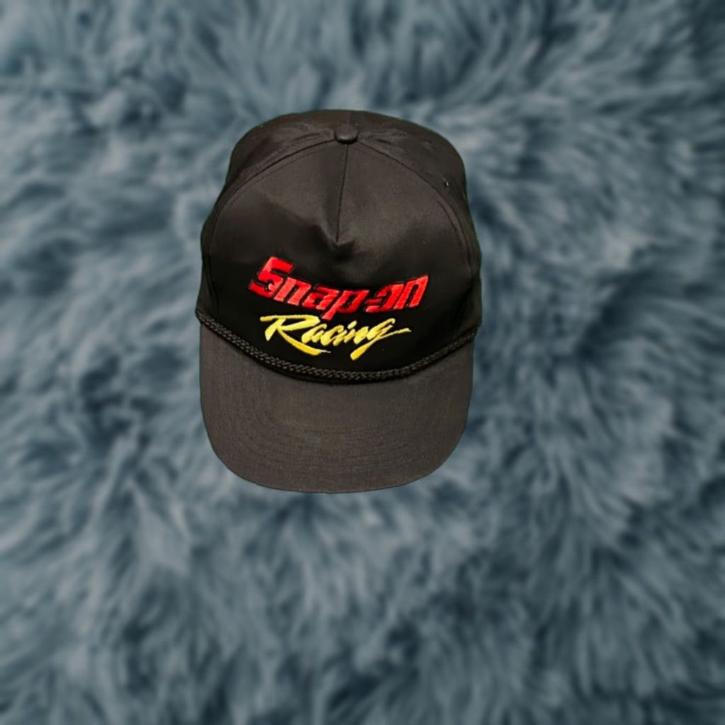 Vintage VINTAGE Snap-on Racing Snap On Tools Logo VTG SnapBack Hat Adult Black Snapback 90s Mens One Size Black USA Sports Hip Hop Adjustable Size ONE SIZE - 1 Thumbnail