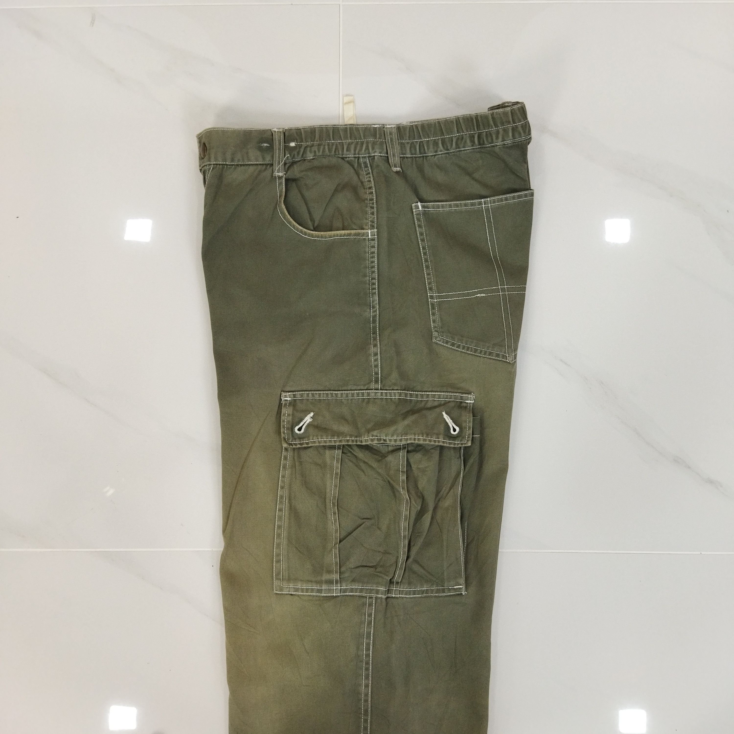 Japanese Brand RIPZONE FADED GREEN CARGO PANTS Size US 32 / EU 48 - 13 Thumbnail