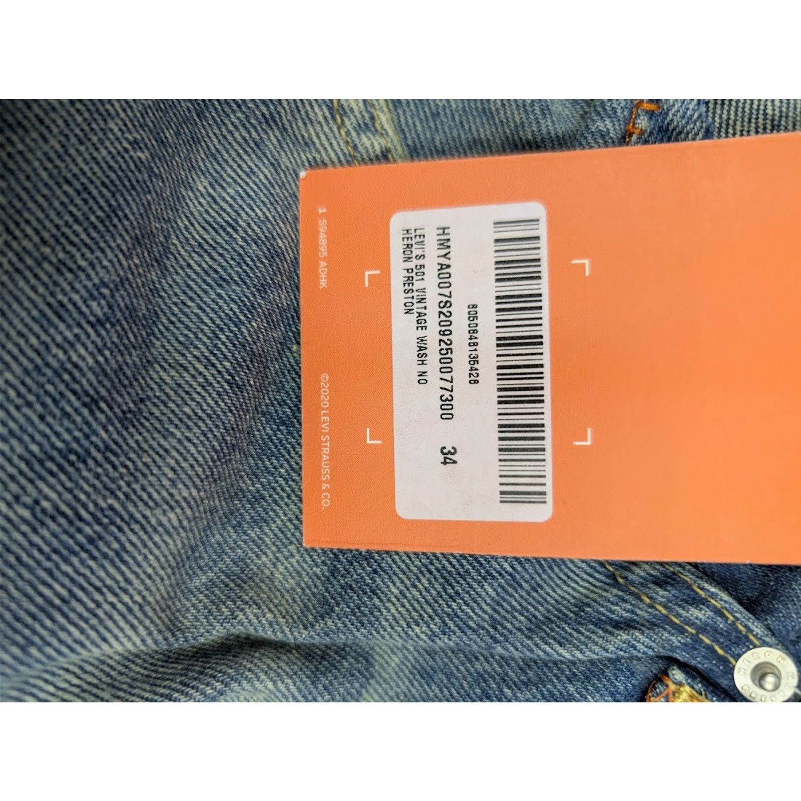 Heron Preston o1rshd1 Levi's 501 Vintage Wash Denim Jeans in Blue Size US 34 / EU 50 - 22 Thumbnail
