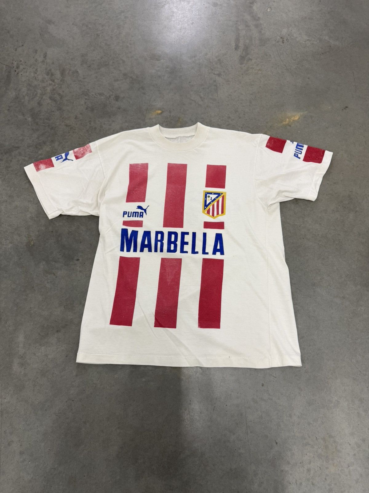 Puma Vintage 90s Atletico Madrid Puma T Shirt Spain La Liga White Size US M / EU 48-50 / 2 - 2 Thumbnail