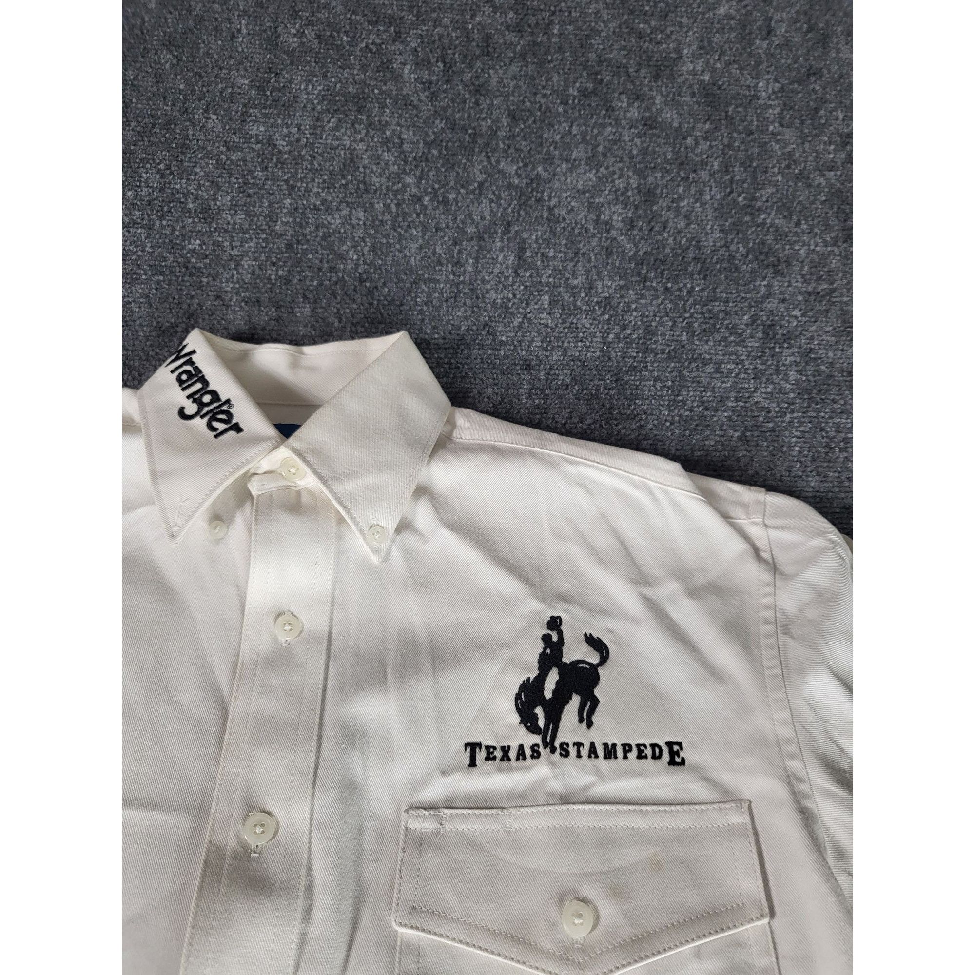 Wrangler Wrangler Western Button Up Shirt Men Sz 14 1/2x33 Small Whit Size US S / EU 44-46 / 1 - 2 Thumbnail