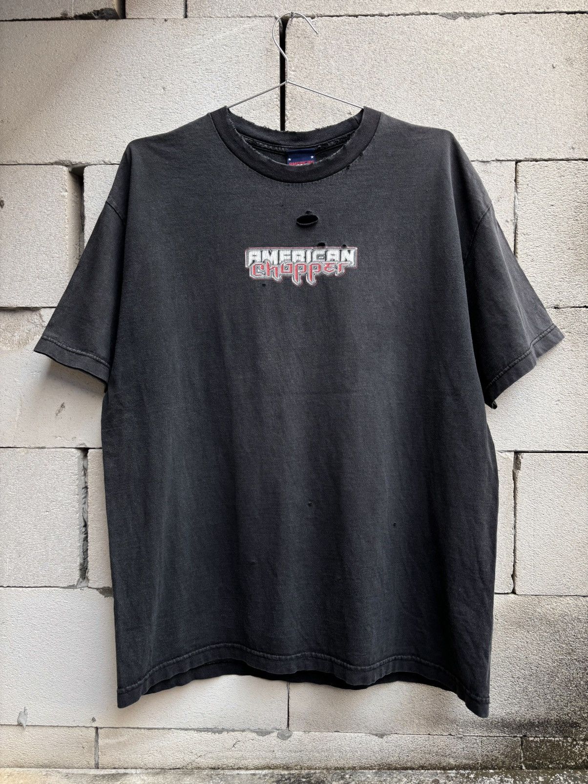 West Coast Choppers Thrashed Faded AMERICAN CHOPPER T Shirt Distressed Grunge Size US XL / EU 56 / 4 - 4 Thumbnail