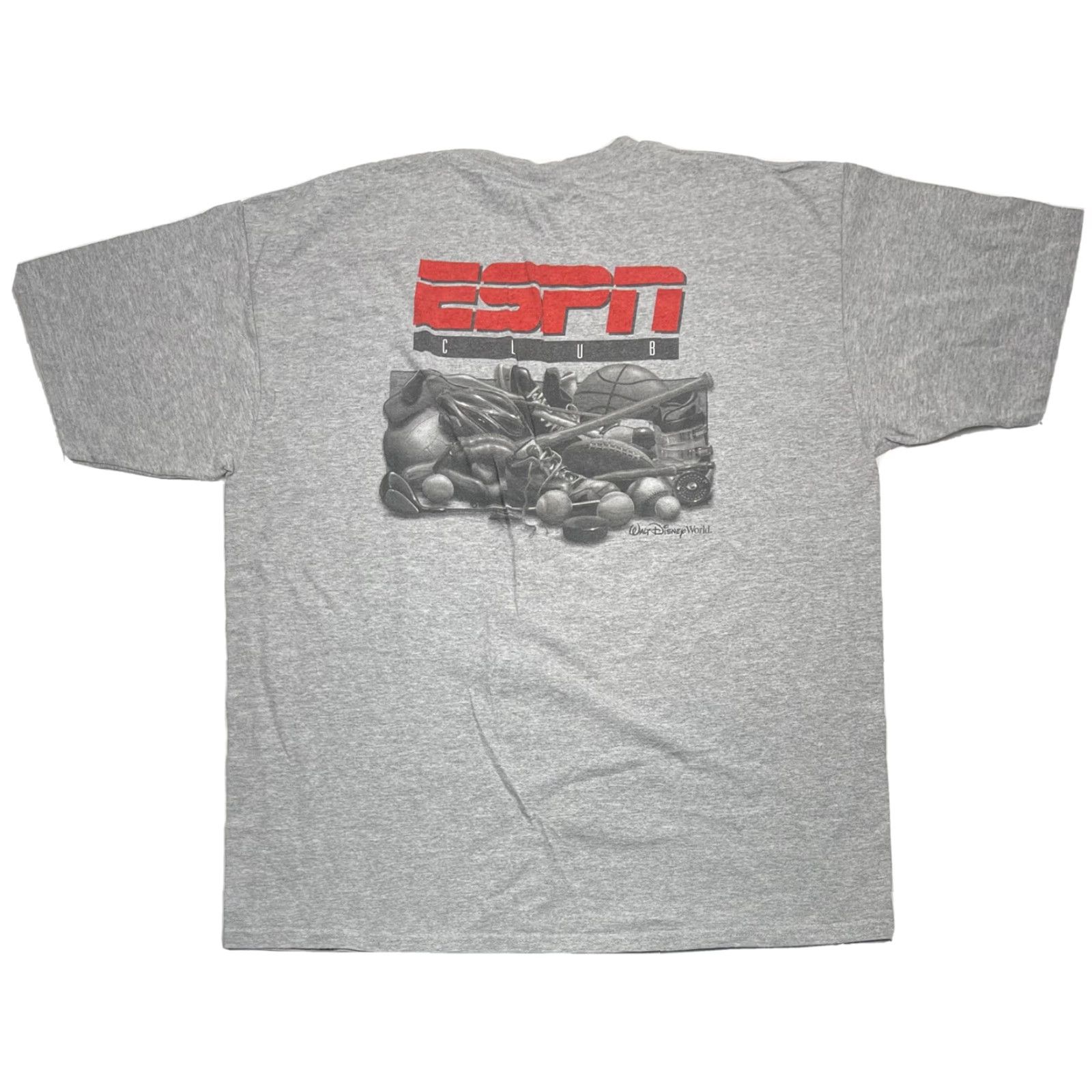 Disney VINTAGE Walt Disney ESPN Club T Shirt Sports Men's T-Shirt XL Gray Crew Neck Short Sleeve Baseball Basketball Hockey 90s/Disney Sports Mens Size US XL / EU 56 / 4 - 4 Thumbnail