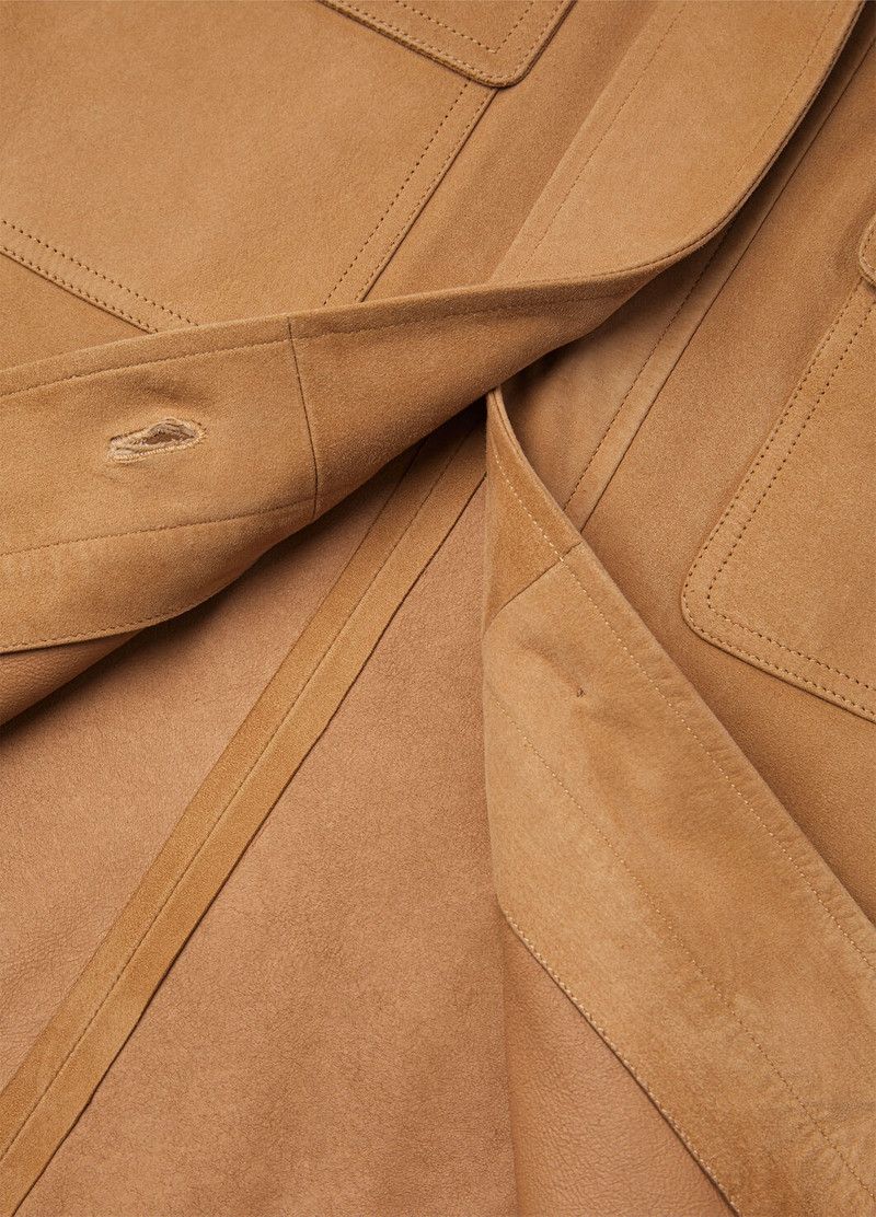 Loro Piana o1srvl11e0526 FAP2830 Lowered Suede Yannis Shirt in Brown Size M / US 6-8 / IT 42-44 - 8 Thumbnail