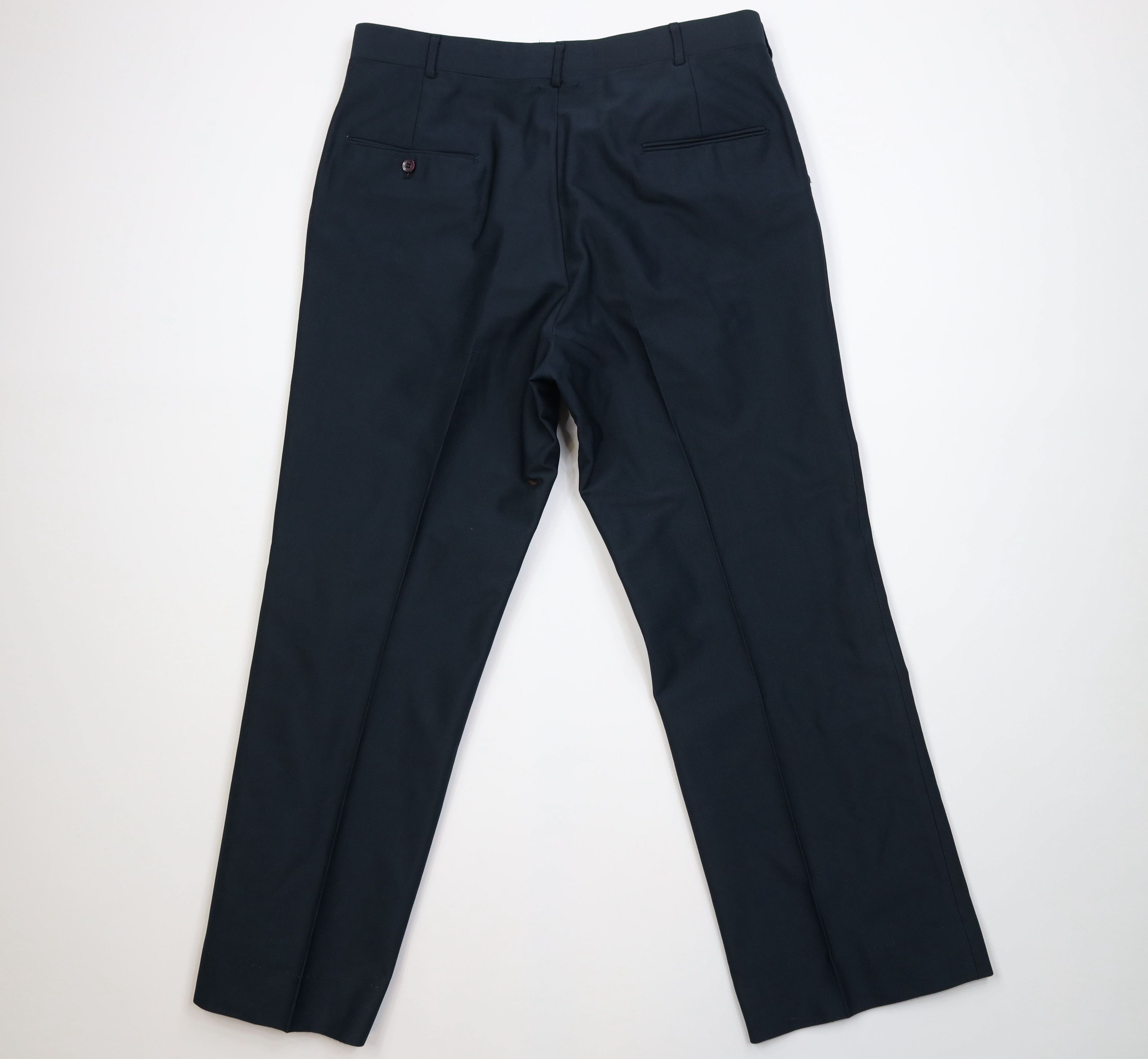 Vintage Vintage 70s Streetwear Flared Wide Leg Chino Pants Navy Blue Size US 36 / EU 52 - 7 Thumbnail