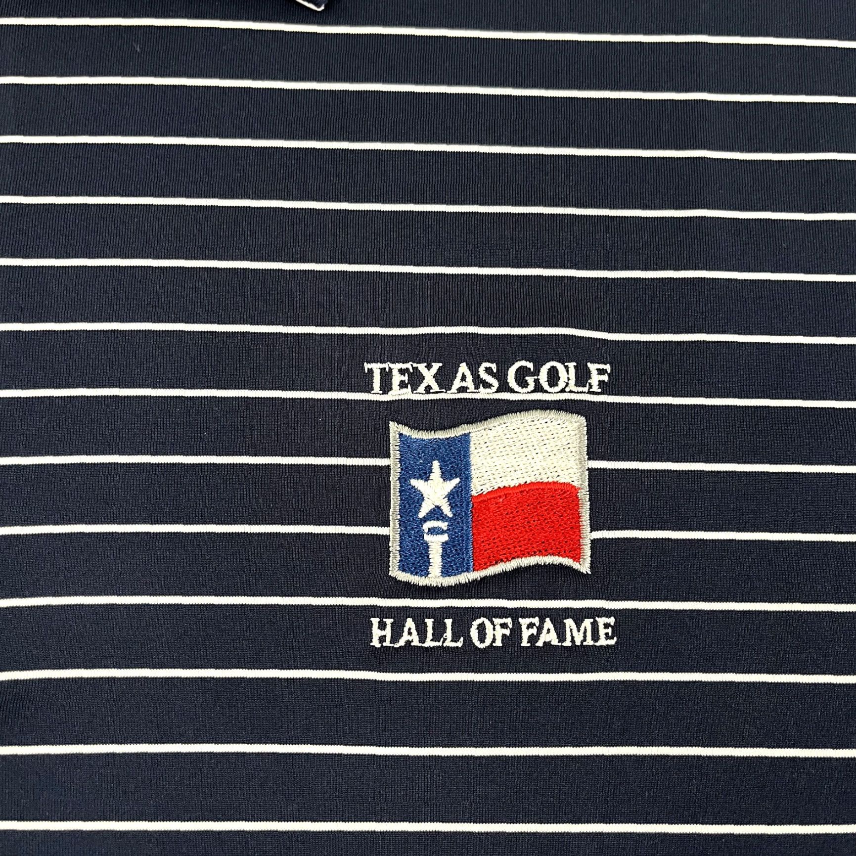 Peter Millar PETER MILLAR Polo Shirt Mens XL Blue White Striped Texas Golf Hall of Fame HOF Pol o Shirt? Size US XL / EU 56 / 4 - 3 Thumbnail