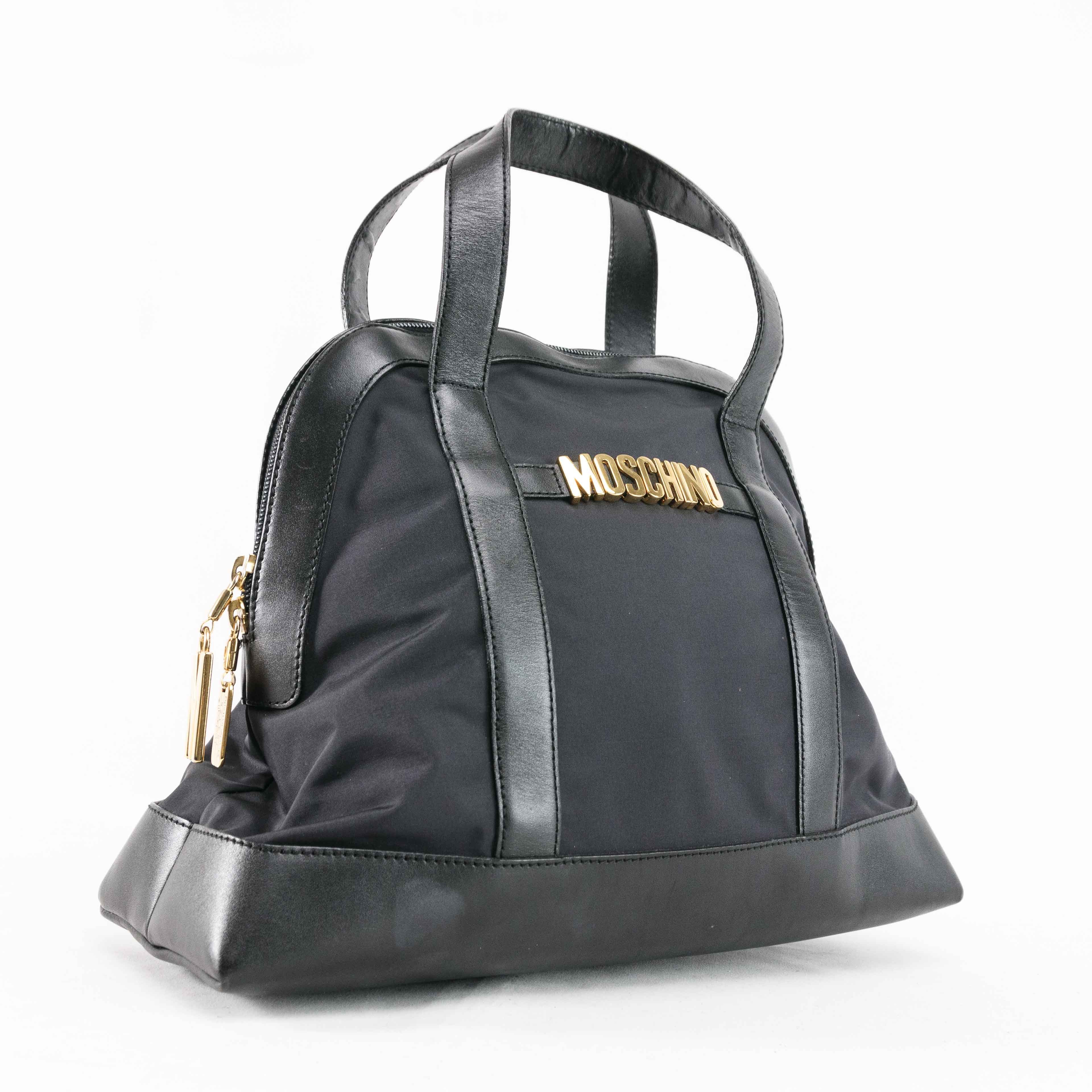 Moschino Moschino Black Nylon & Leather Satchel Bag Size ONE SIZE - 1 Thumbnail