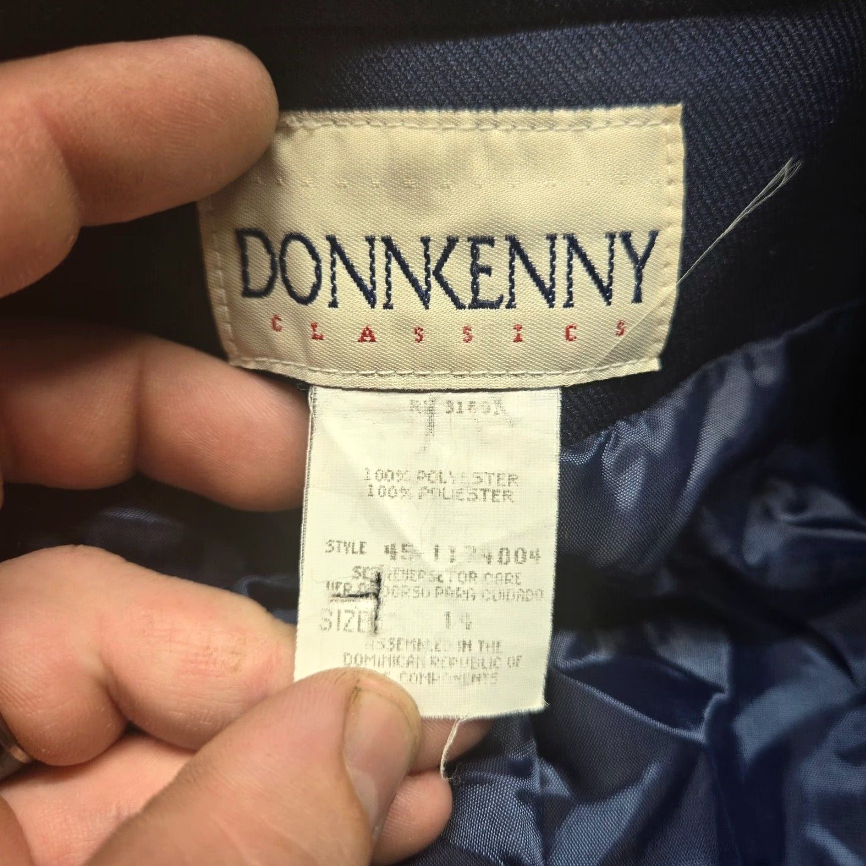 Vintage Donnkenny Classics Jacket Blazer Navy Blue Adult Women's Size 14 Size XL / US 12-14 / IT 48-50 - 4 Thumbnail