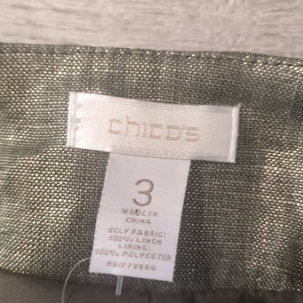 Chicos Chicos linen foil embellished 3/4 sleeve open jacket size 3 Size XL / US 12-14 / IT 48-50 - 3 Thumbnail