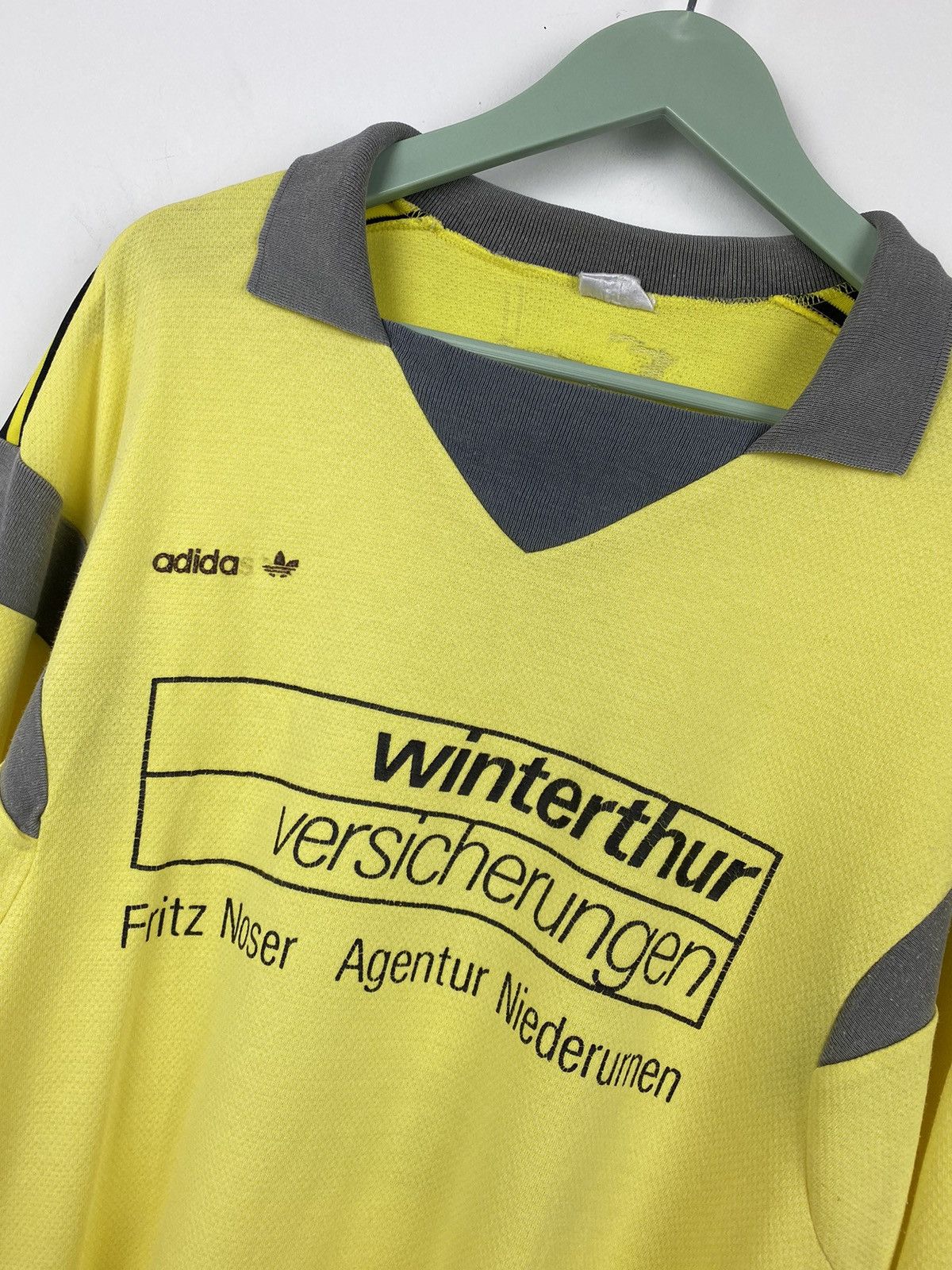 Adidas Vintage Adidas Winterthur #6 1980s Ventex Soccer Jersey Size US L / EU 52-54 / 3 - 3 Thumbnail