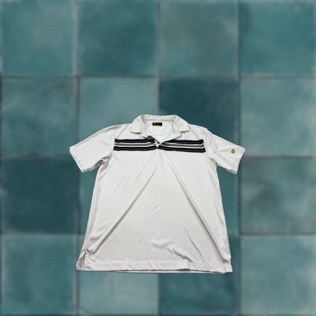 Vintage Jack Nicklaus Polo Shirt Mens M White Striped Short Sleeve Golf Performance Size US M / EU 48-50 / 2 - 1 Thumbnail