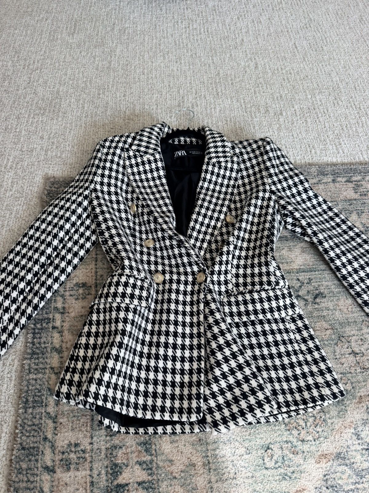 Zara Zara houndstooth double breasted blazer jacket M Size M / US 6-8 / IT 42-44 - 14 Thumbnail