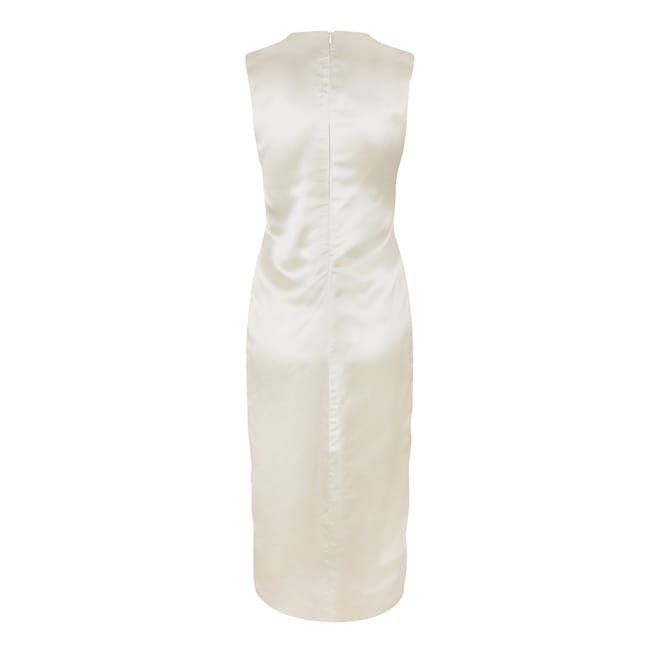 Bottega Veneta Bottega Veneta V-Neck Midi Slip Dress in White Size M / US 6-8 / IT 42-44 - 2 Thumbnail