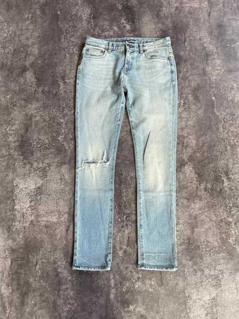 Saint Laurent Paris Saint Laurent Paris Light Blue Faded Cat Whisker Single Kn Size US 27 - 1 Thumbnail