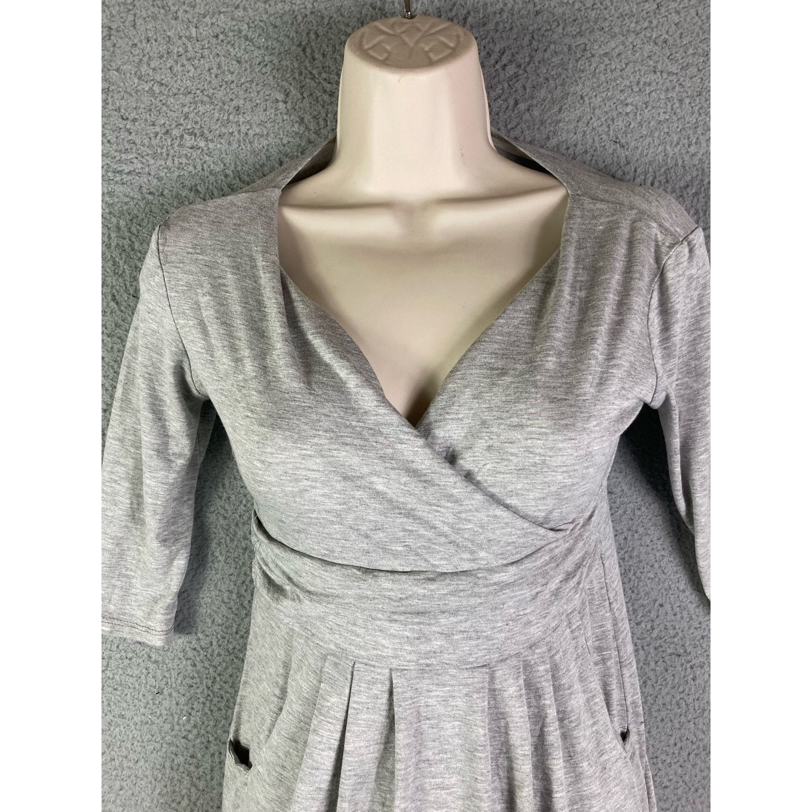 Other Midi Wrap Dress Womens Rayon Spandex New Gray Grey Medium Size M / US 6-8 / IT 42-44 - 2 Thumbnail