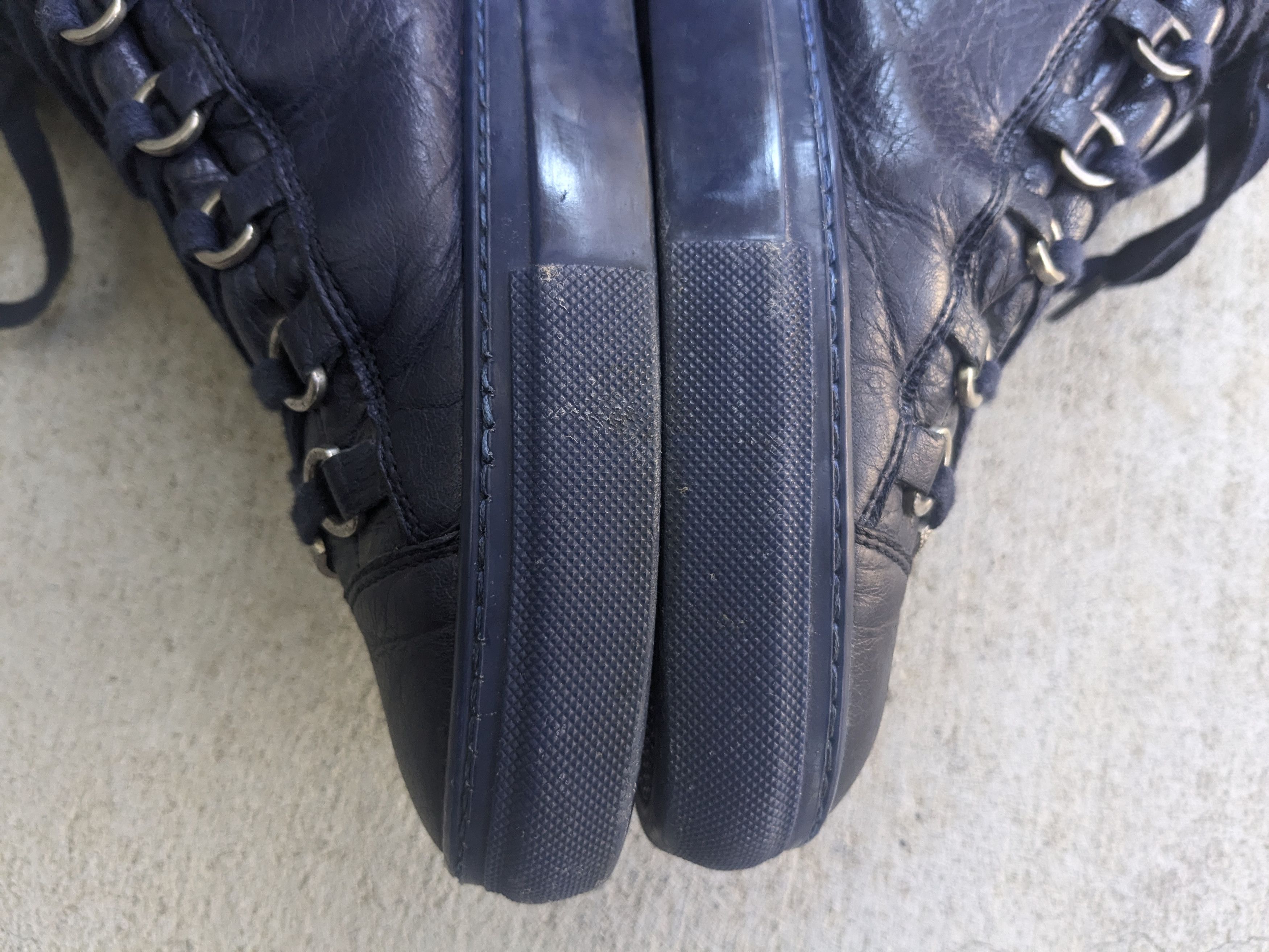 Balenciaga Balenciaga Arena Navy Blue Leather 9 High Tops Lace Up Size US 9 / EU 42 - 12 Thumbnail