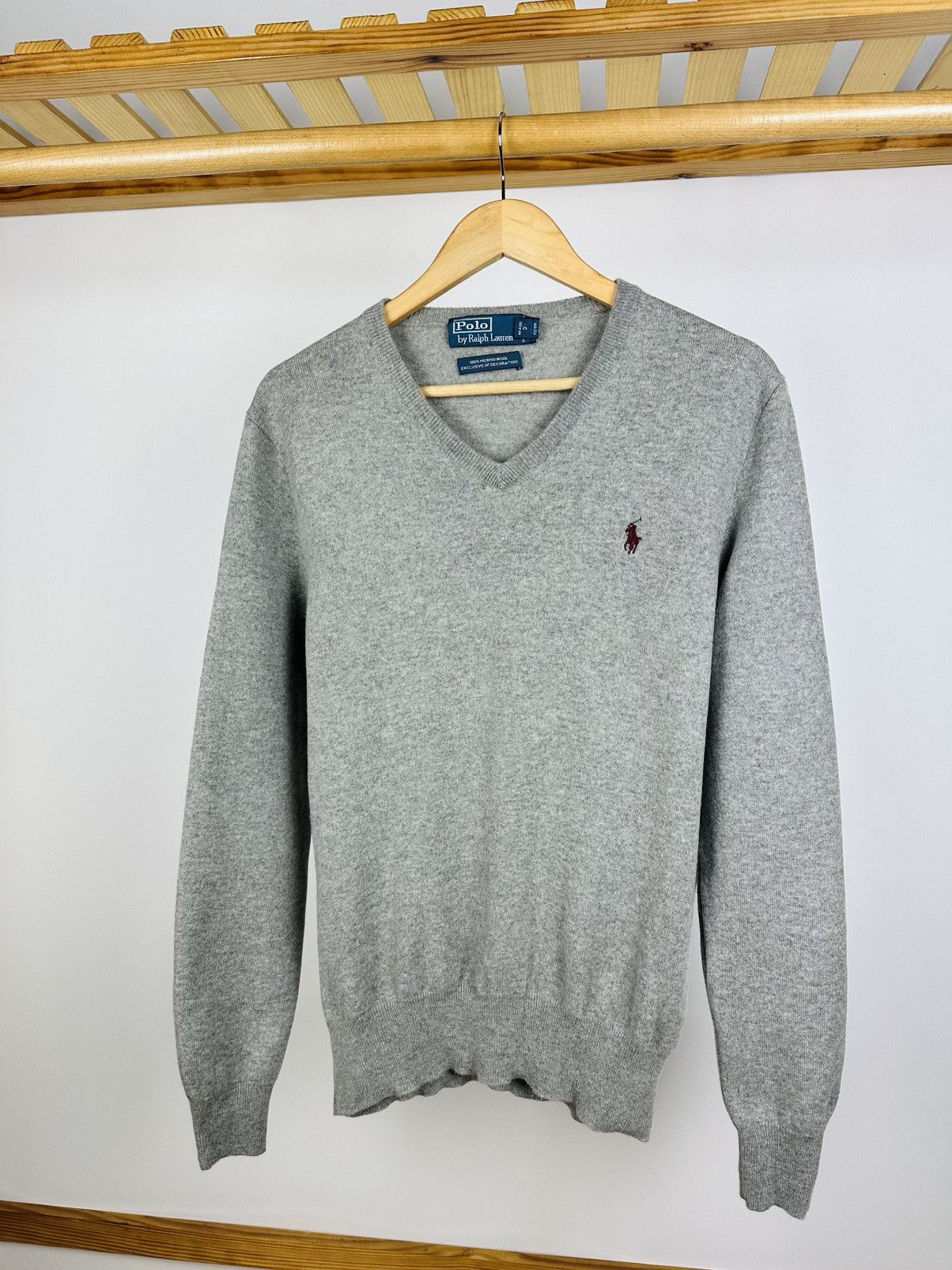 Polo Ralph Lauren Vintage POLO RALPH LAUREN Merino Wool Sweater V-Neck Size US M / EU 48-50 / 2 - 1 Thumbnail